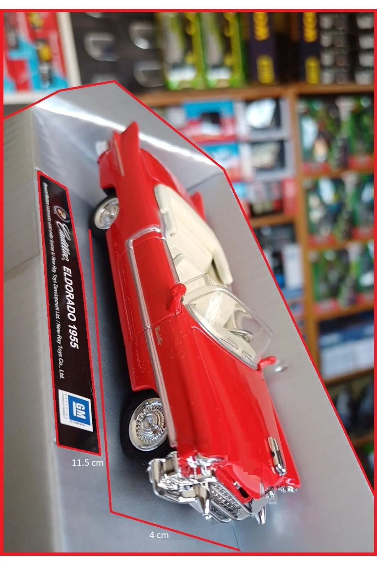 مدل خودرو CADILLAC ELDORADO 1955 MODEL CLASSIC GENERAL MOTORS 1:43 COLLECTION CAR METAL KADILLLAK 11.5CM OYUNCAKSAHİLİ