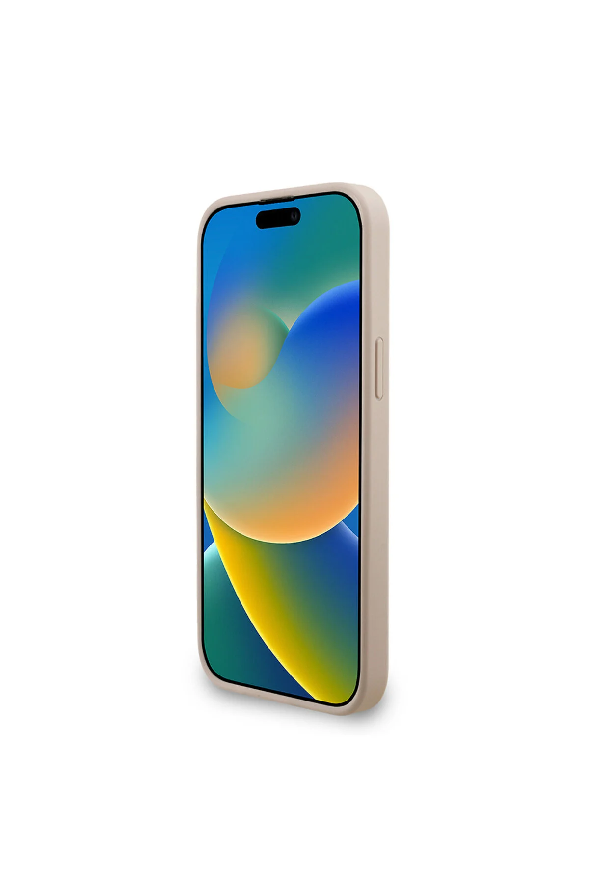 کاور و قاب سازگار IPHONE 13 PRO MAX دارای مجوز M SAFE با بند مچ کشی متنی لوگو جلد صورتی Guess