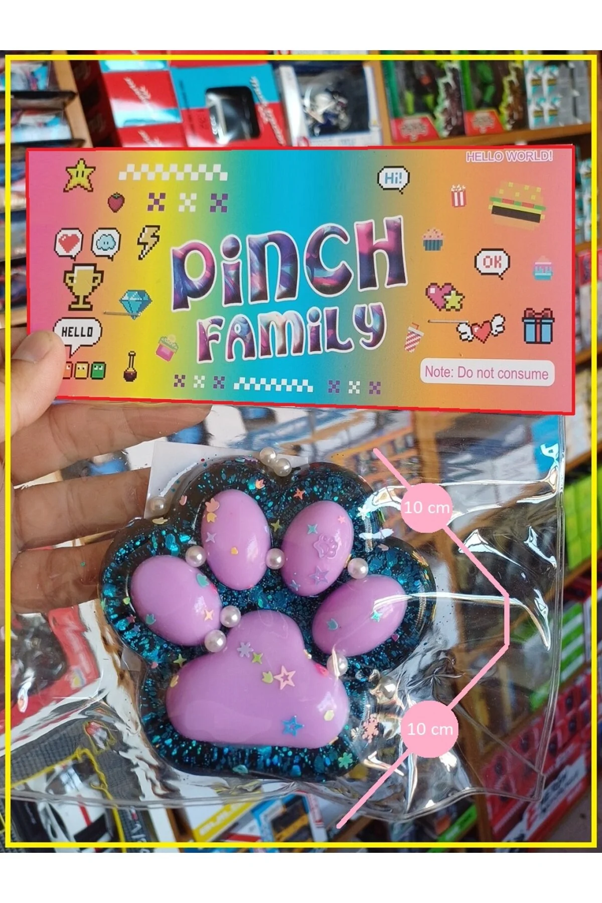اسباب بازی های فیگور دیگر FUFU SQUISHY CAT PAW 10X10CM مدل بزرگ TOY SKUSHI مشکی بنفش انعطاف پذیر OYUNCAKSAHİLİ