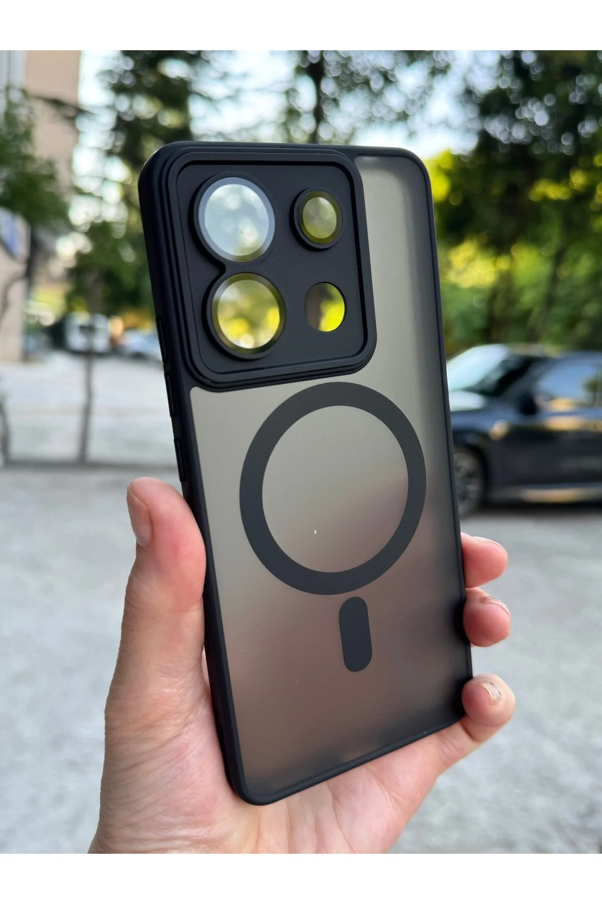 کاور و قاب محافظ سیلیکونی ضد ضربه با لنز مات سازگار شیائومی REDMI NOTE 13 4G DÜNYA AKSESUAR