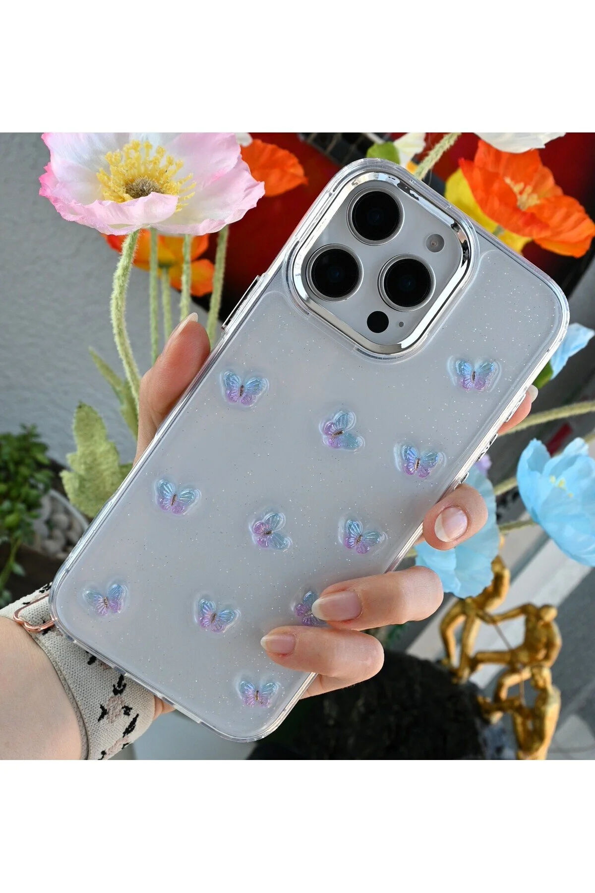 کاور و قاب BUTTERFLY TOY طراحی شده از سیلیکونی سازگار با IPHONE 16 PROMAX Go Aksesuar