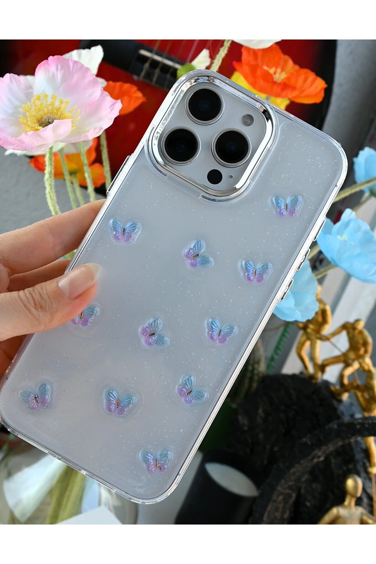 کاور و قاب BUTTERFLY TOY طراحی شده از سیلیکونی سازگار با IPHONE 16 PROMAX Go Aksesuar