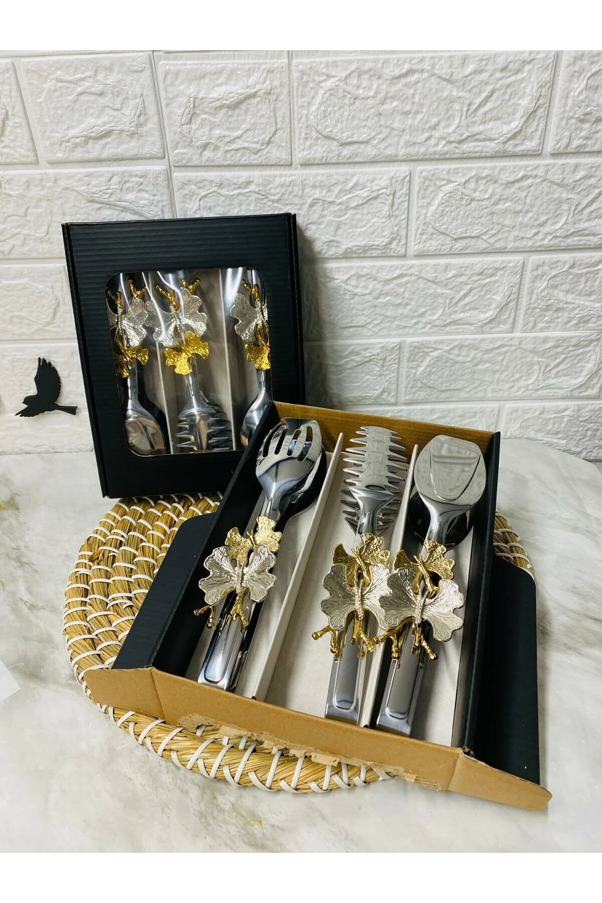 ست سرو SERVICE TONGS MODEL 3 BUTTERFLY LİLA HOME
