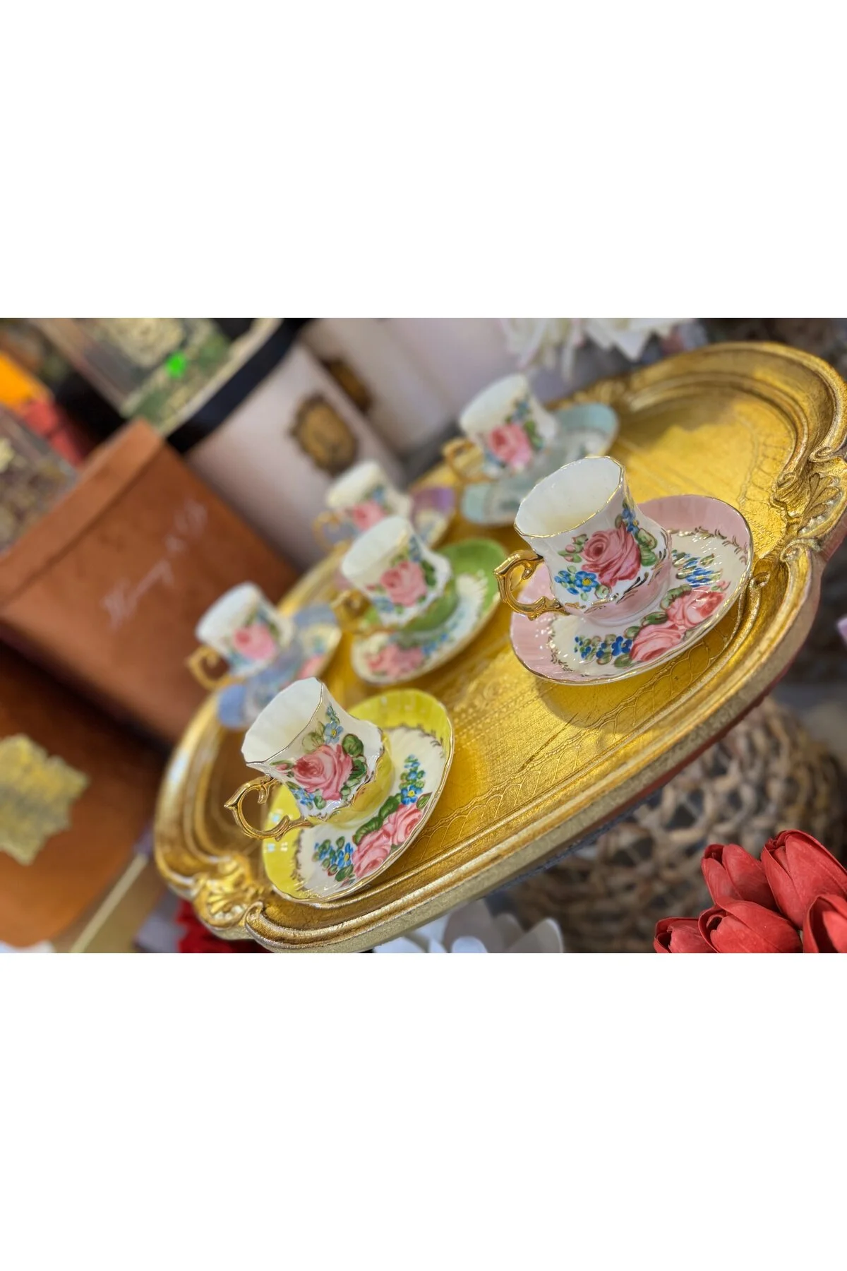 فنجان قهوه مجموعه پرسلن 6 نقاشی دست PERSON Handmade