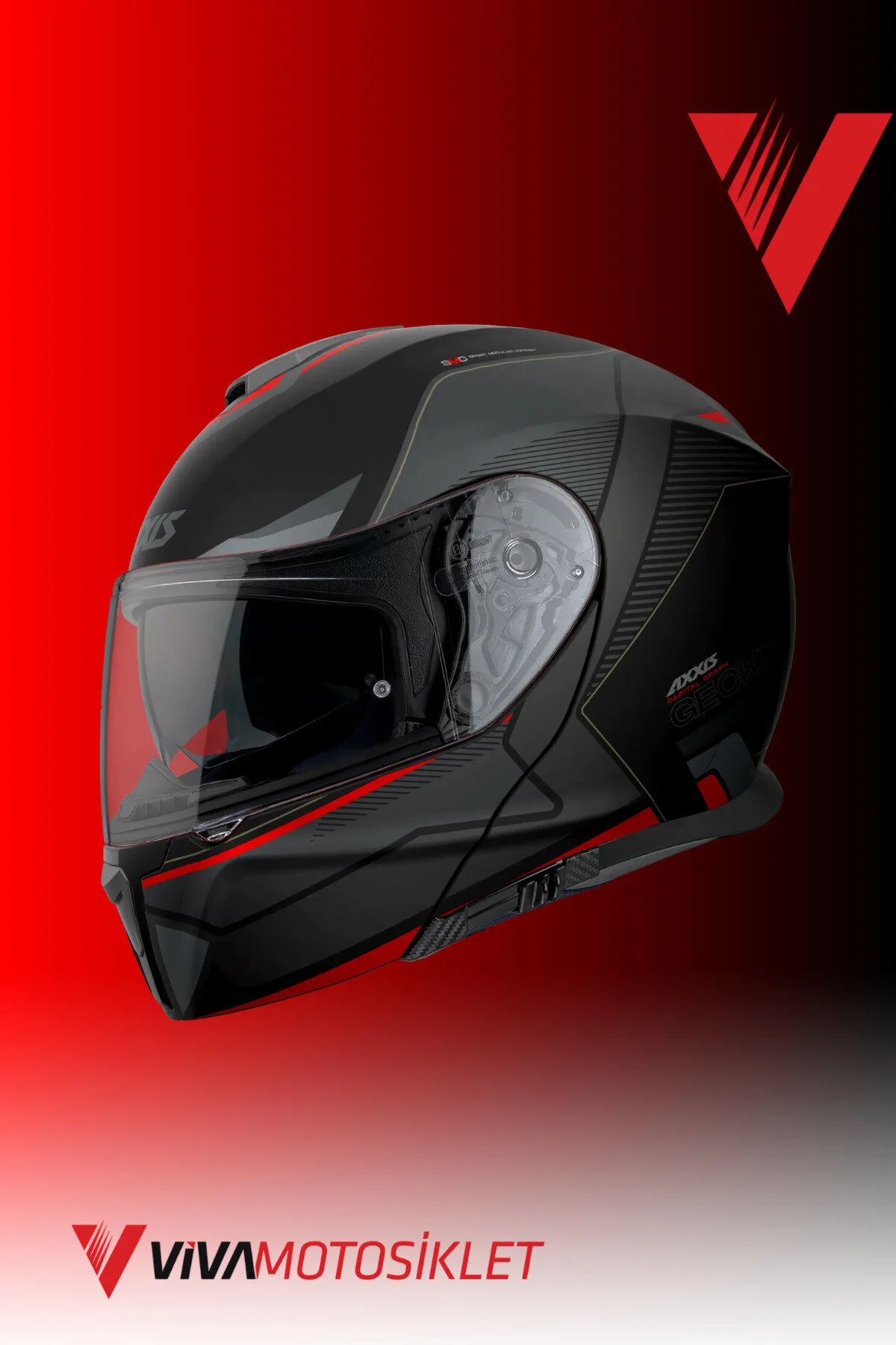 کلاه کاسکت موتورسیکلت مشکی سیاه Gecko Sv B1 Matt ایکسیس Axxis