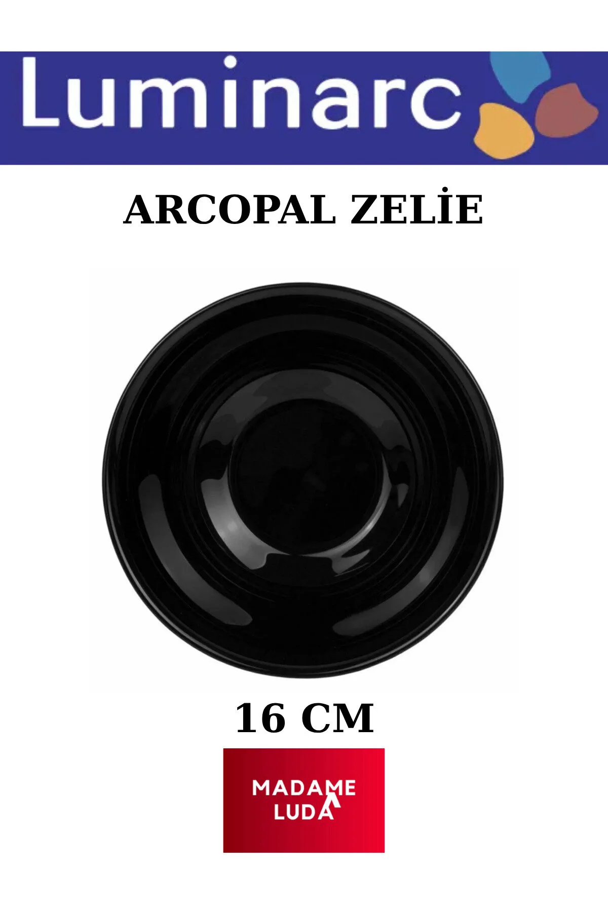 کاسه مشکی Arcopal Zelie سیاه 16 سانتی متر 6 قطعه سوپ و سالاد میوه Luminarc Genel Markalar