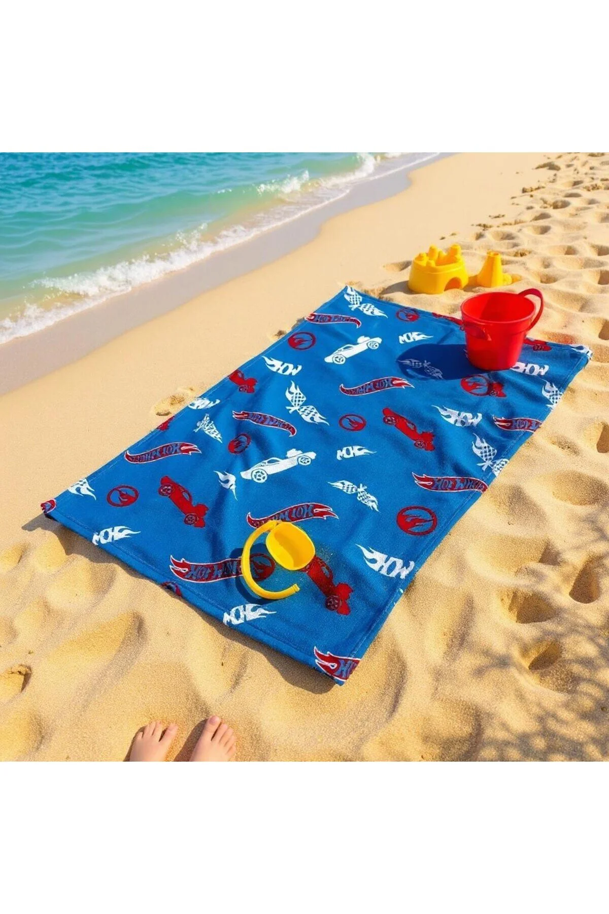 حوله ساحلی مردانه و زنانه UNISEX 100 ٪ پنبه 75 سانتی متر × 150 ساحل استاد اسپین مجوز HOT WHEELS