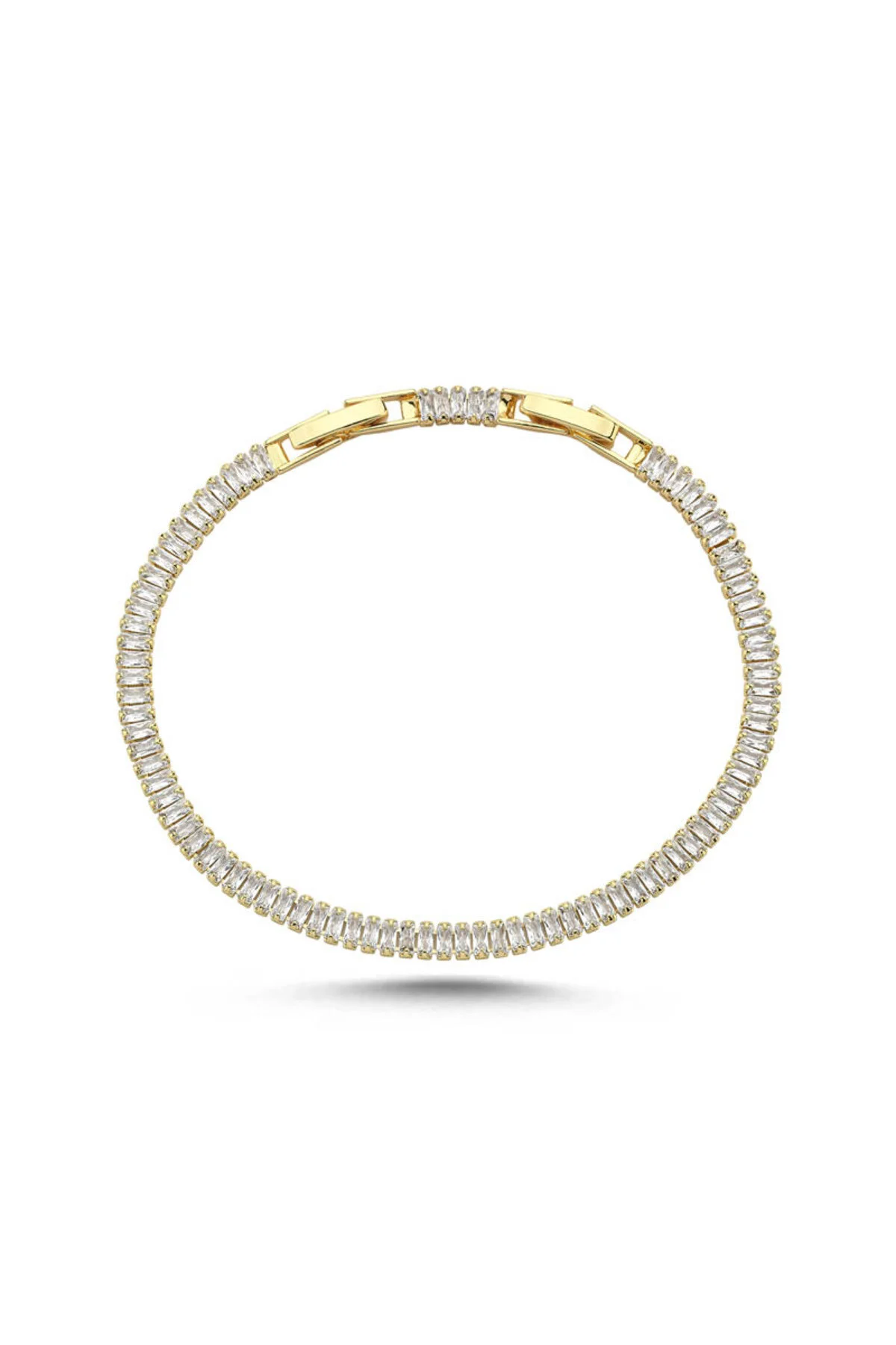 دستبند فشن باگت رنگی 4 میلی متری 14K Merano Design