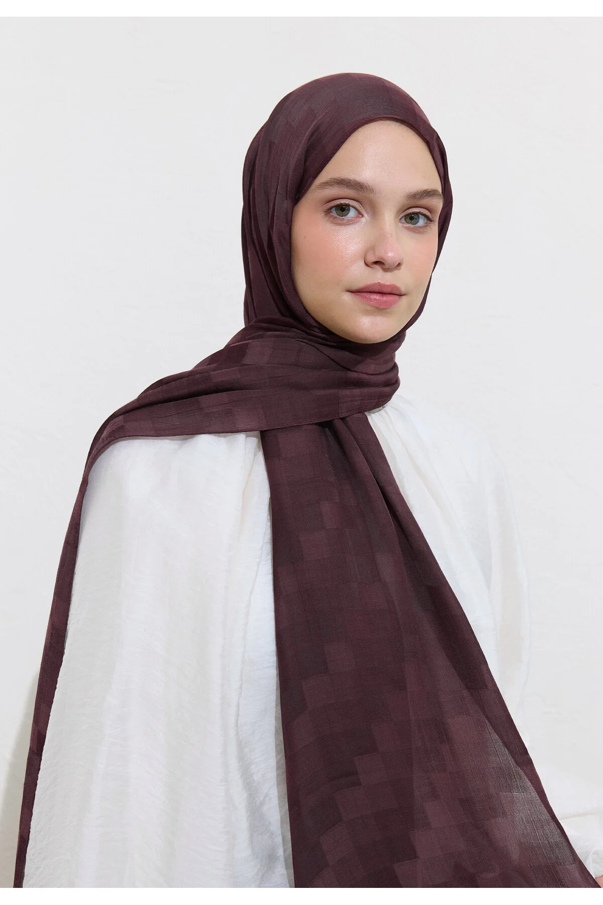 شال نوری ابریشمی ژاکارد آلو پوسیده Freshscarfs