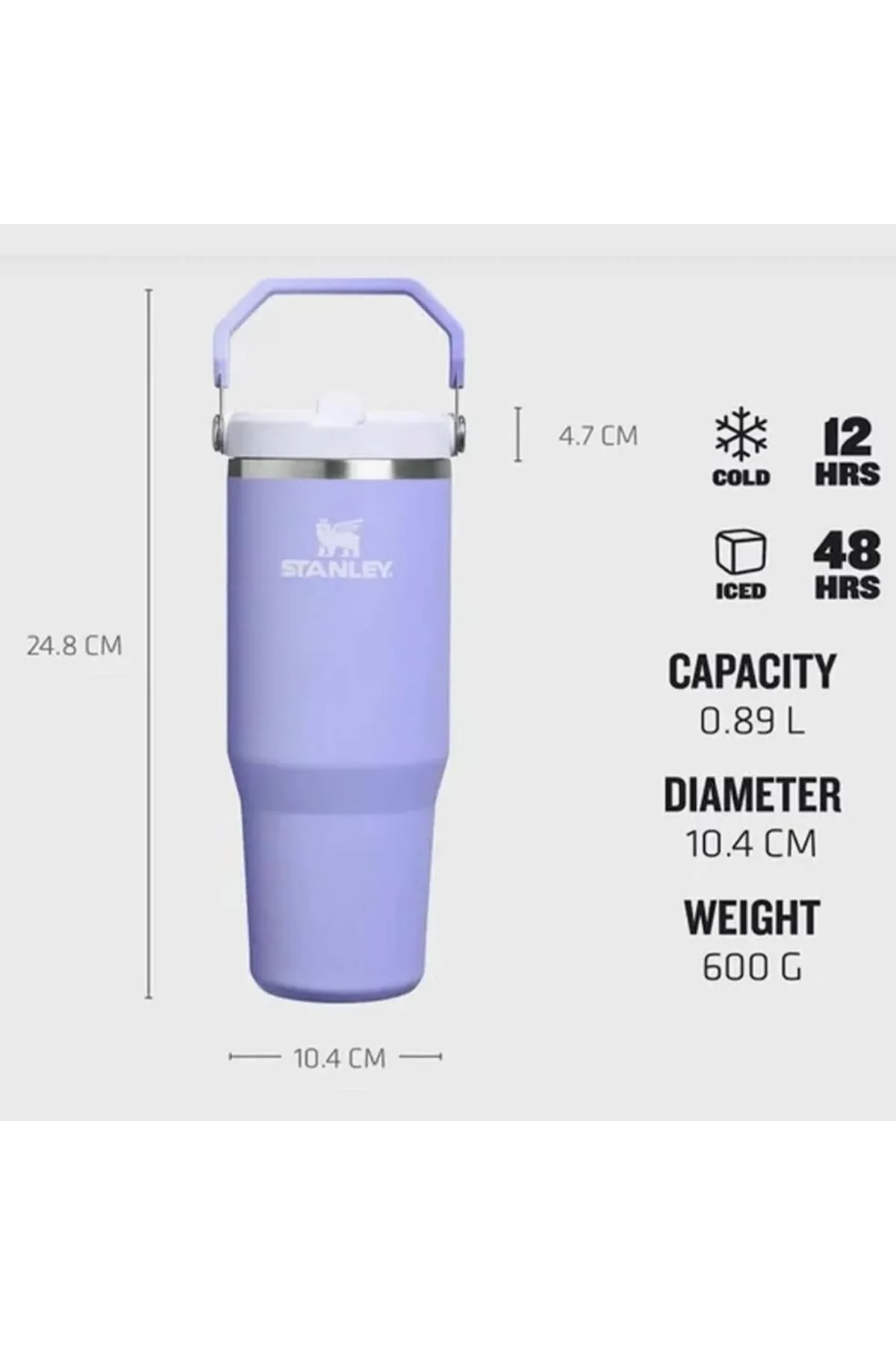قمقمه و فلاسک جریان یخ FLIP STRAW PIPETAN THERMOS CUP 0.89 LT MATARA KHAKI Stanley