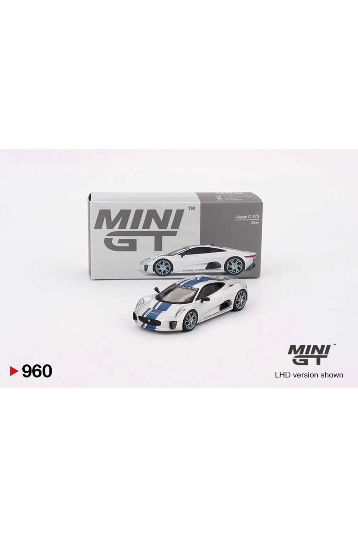ماشین اسباب بازی 1 64 JAGUAR C X75 نقره mini gt