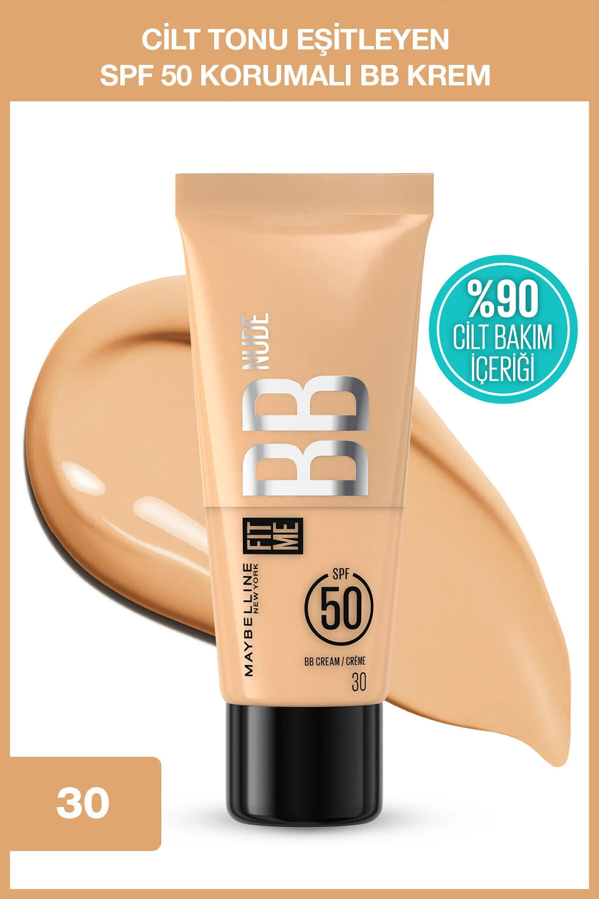 کرم بی و سی FIT ME NUDE SKIN CARE MOISTURIZER EFFECTIVE BB CREAM 30 Maybelline New York