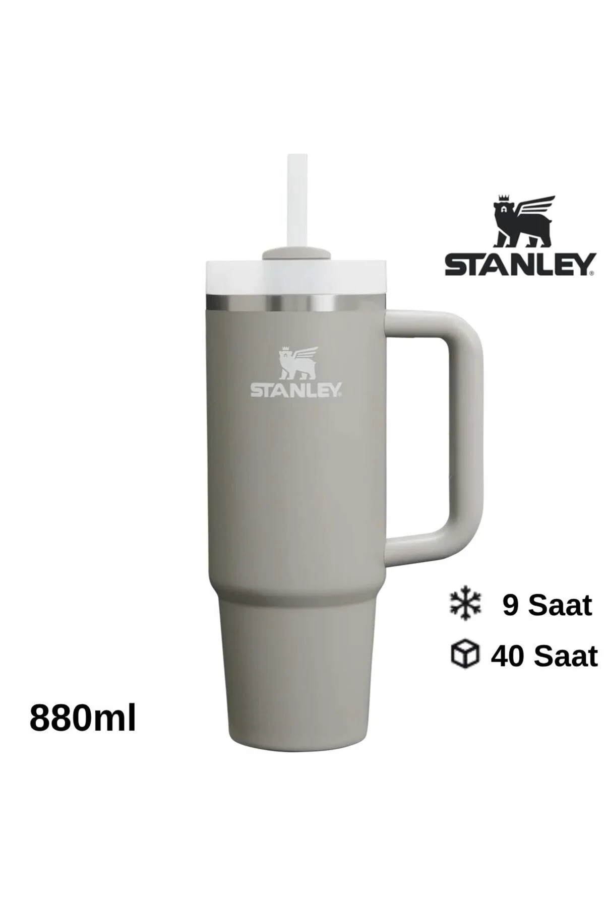قمقمه و فلاسک لیوانی QUENCHER H2.O FLOWSTATE™ با نی 0.8 لیتری حصیری خاکستری استنلی Stanley