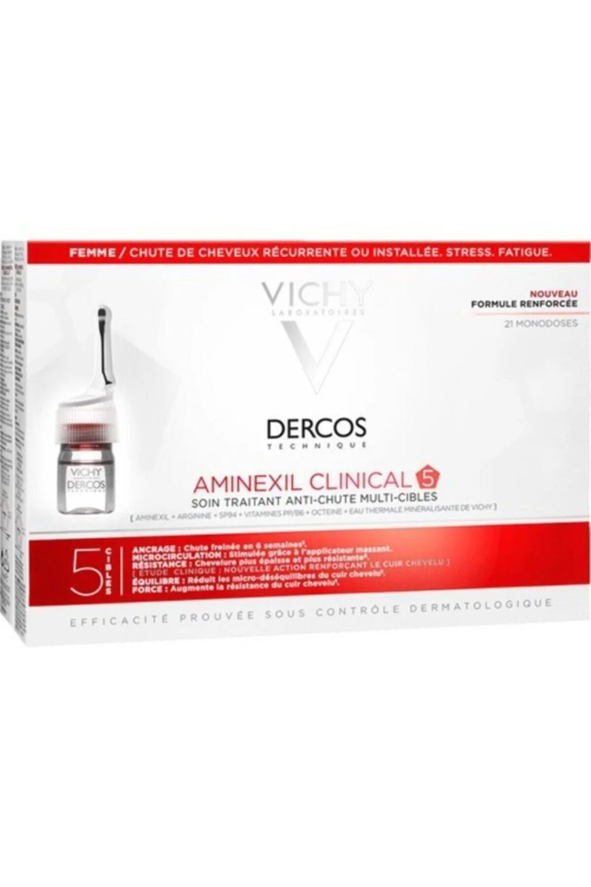 سرم و روغن مو مراقبت از دست دادن ضد هوا برای زنانه DERCOS 21 6ML ویشی Vichy