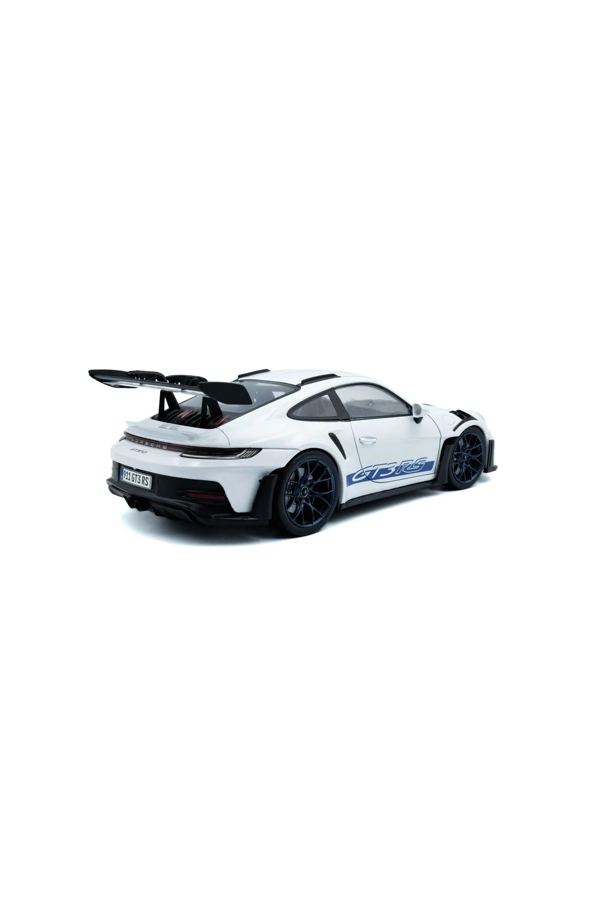 ماکت ماشین 1 18 پورشه 911 GT3 RS سفید با نوارهای آبی 2024 سولیدو Solido