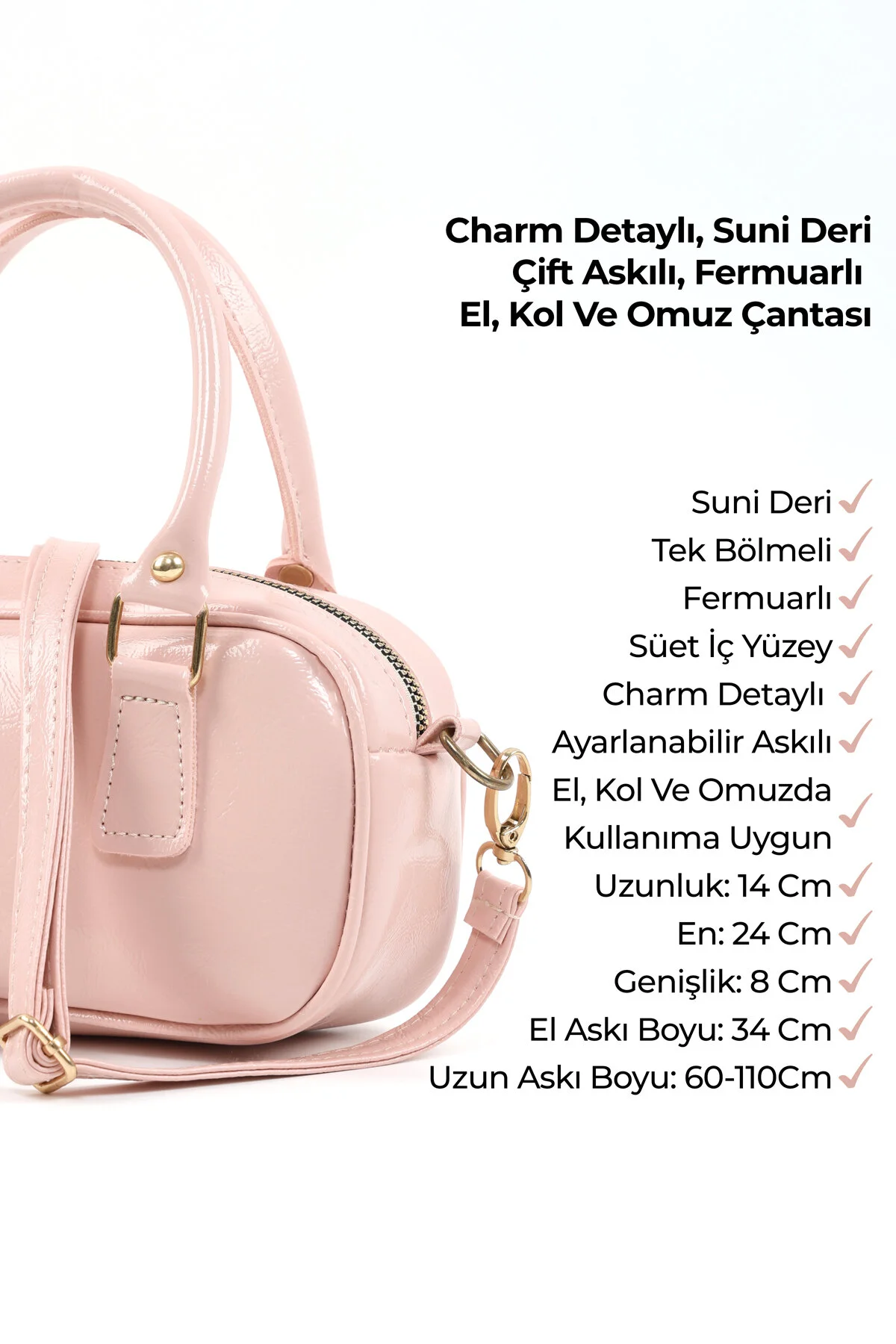 کیف شانه ای دستی بازو و چرم مصنوعی CANDY PINK SHK207 Shaka