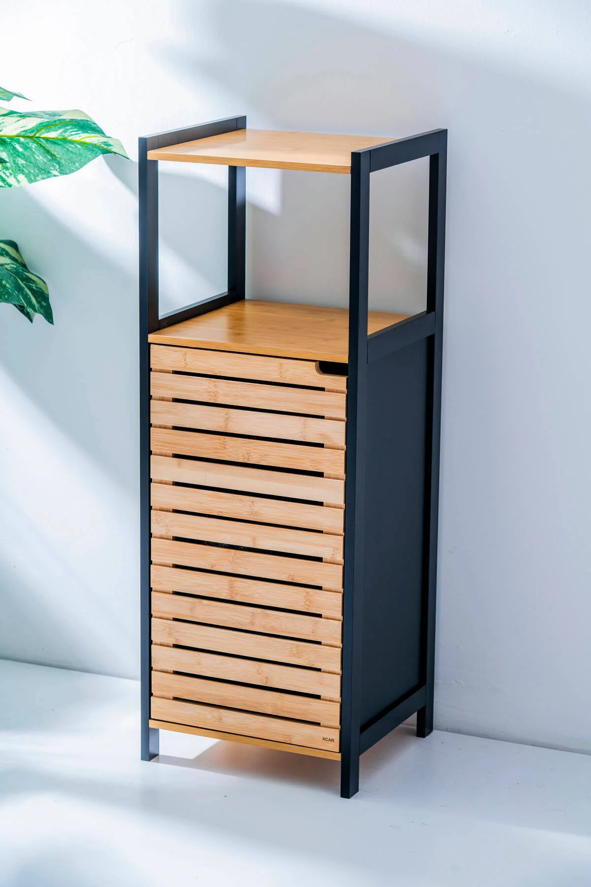 قفسه حمام کابینت تزئینی با پوشش بامبو ویکا آجار ACAR