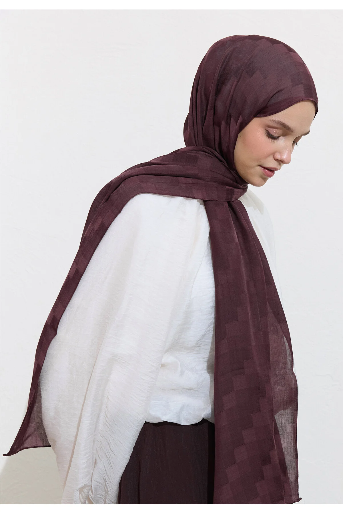 شال نوری ابریشمی ژاکارد آلو پوسیده Freshscarfs