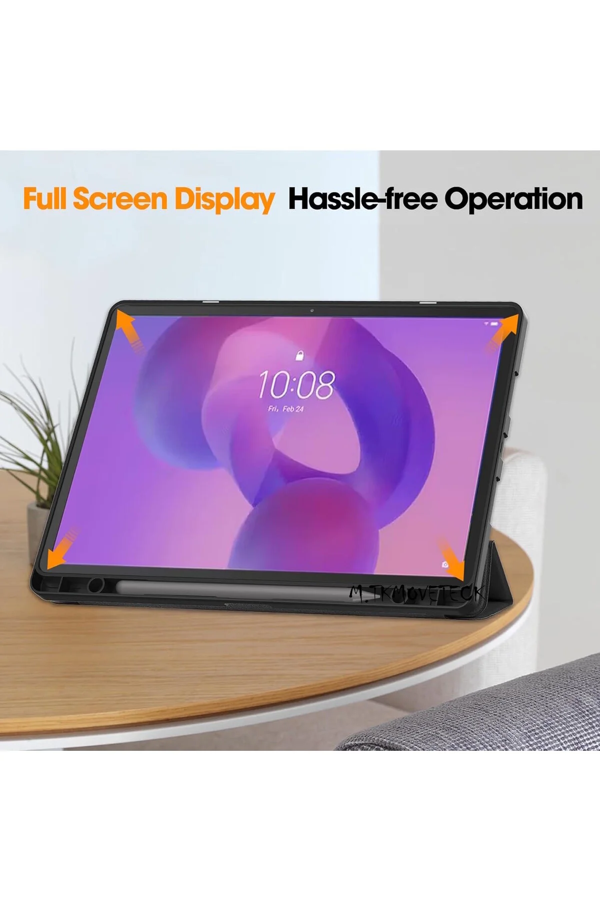 کاور تبلت کیف 12.7 اینچی LENOVO TAB P12 با حالت خواب هوشمند محفظه قلم پایه و پشتی رنگی جلد سخت کامپیوتر m.tk moveteck