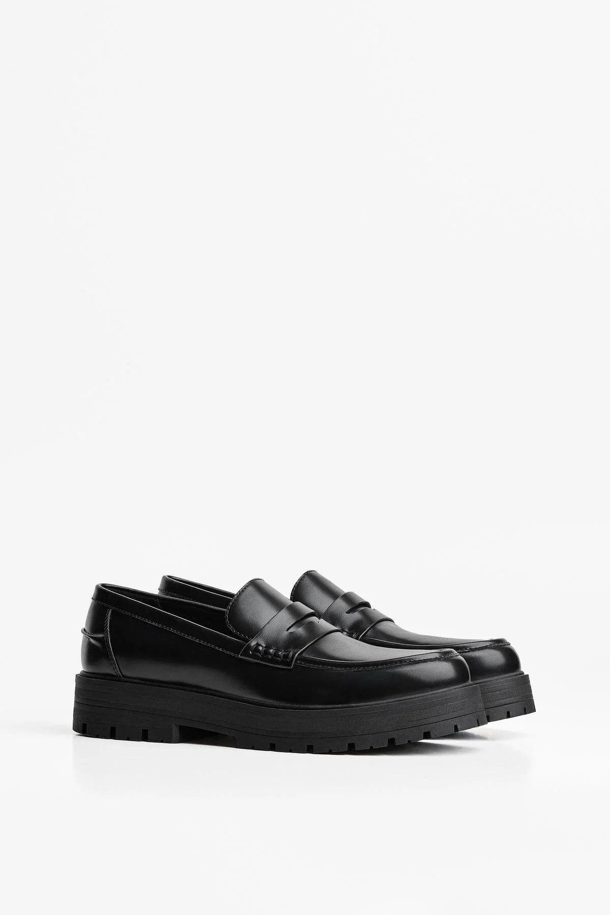 کفش LOAFER سیاه مردانه برشکا اورجینال Bershka