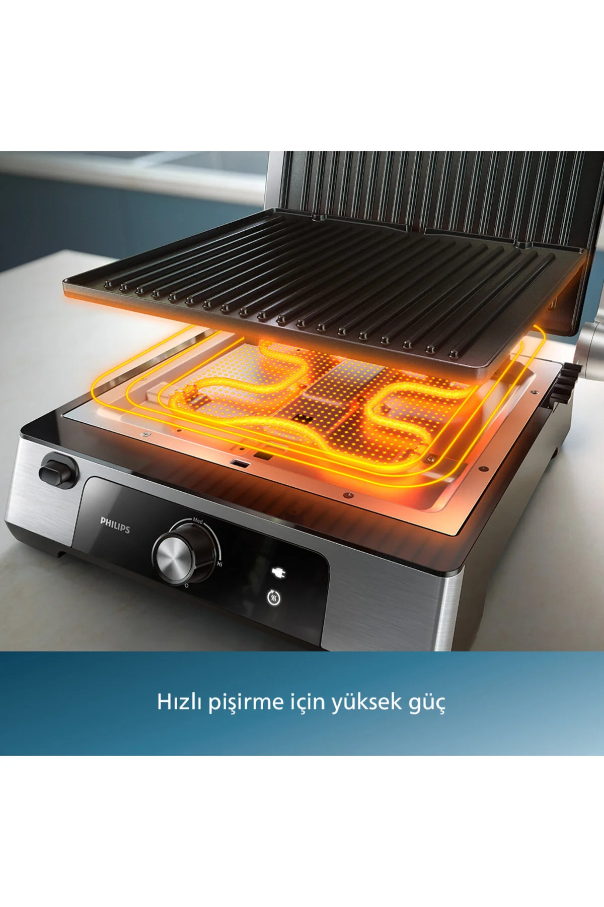 دستگاه ساندویچ و تست سری 5000 2200 وات گریل توستر پسوند کامل برای HD6301 90 اورجینال Philips