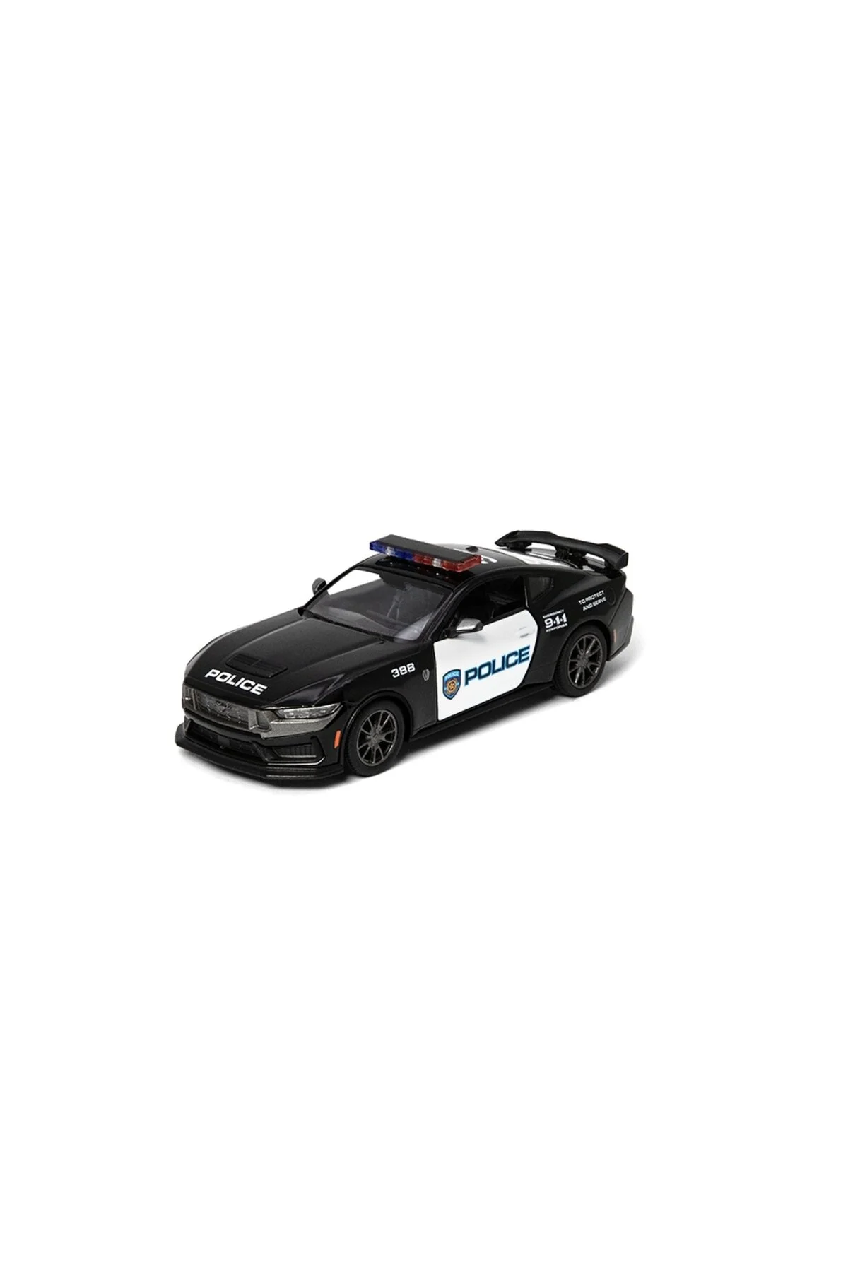 ماشین اسباب بازی KINSMART PULL DROP 2024 FORD MUSTANG DARK HORSE پلیس Vardem