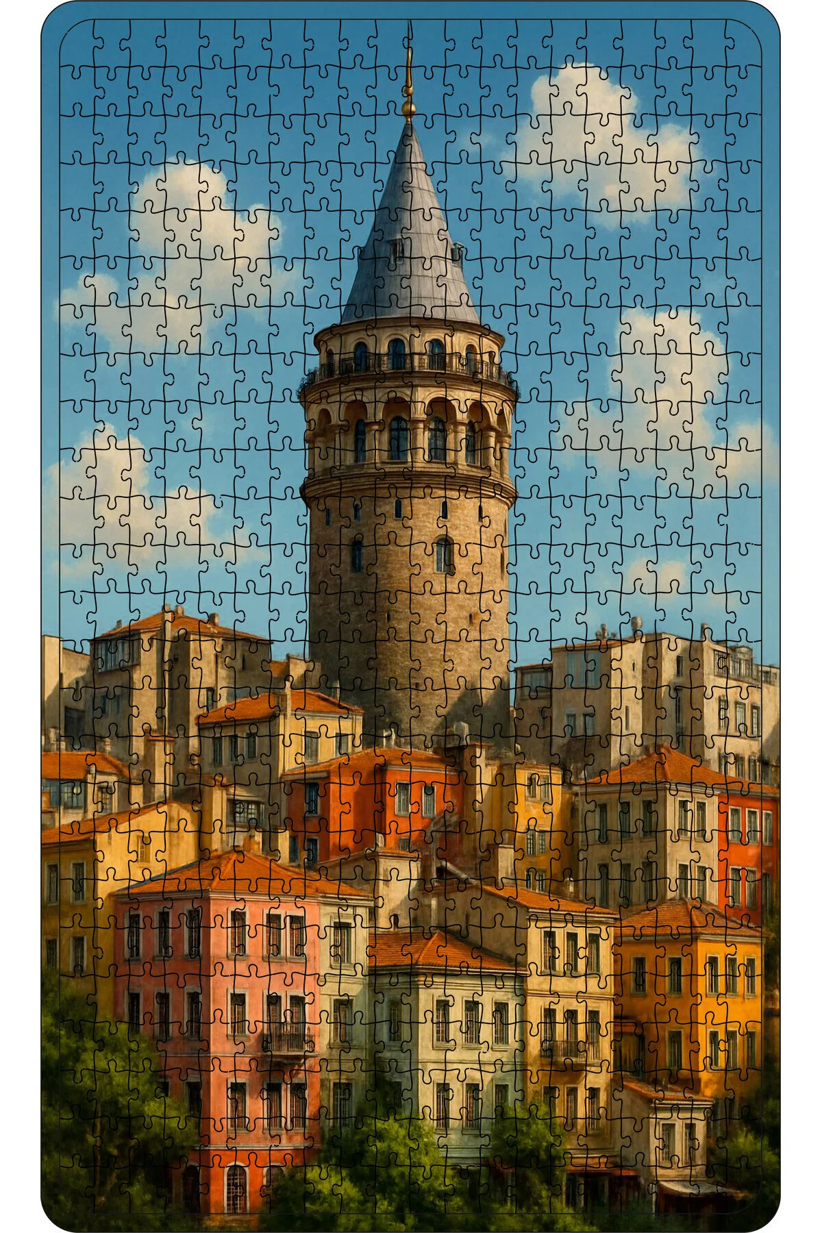 پازل چوبی GALATA TOWER 500 تکه را می توان به عنوان نقاشی 50 در 30 روی دیوار آویزان کرد. WOODENCRAFT