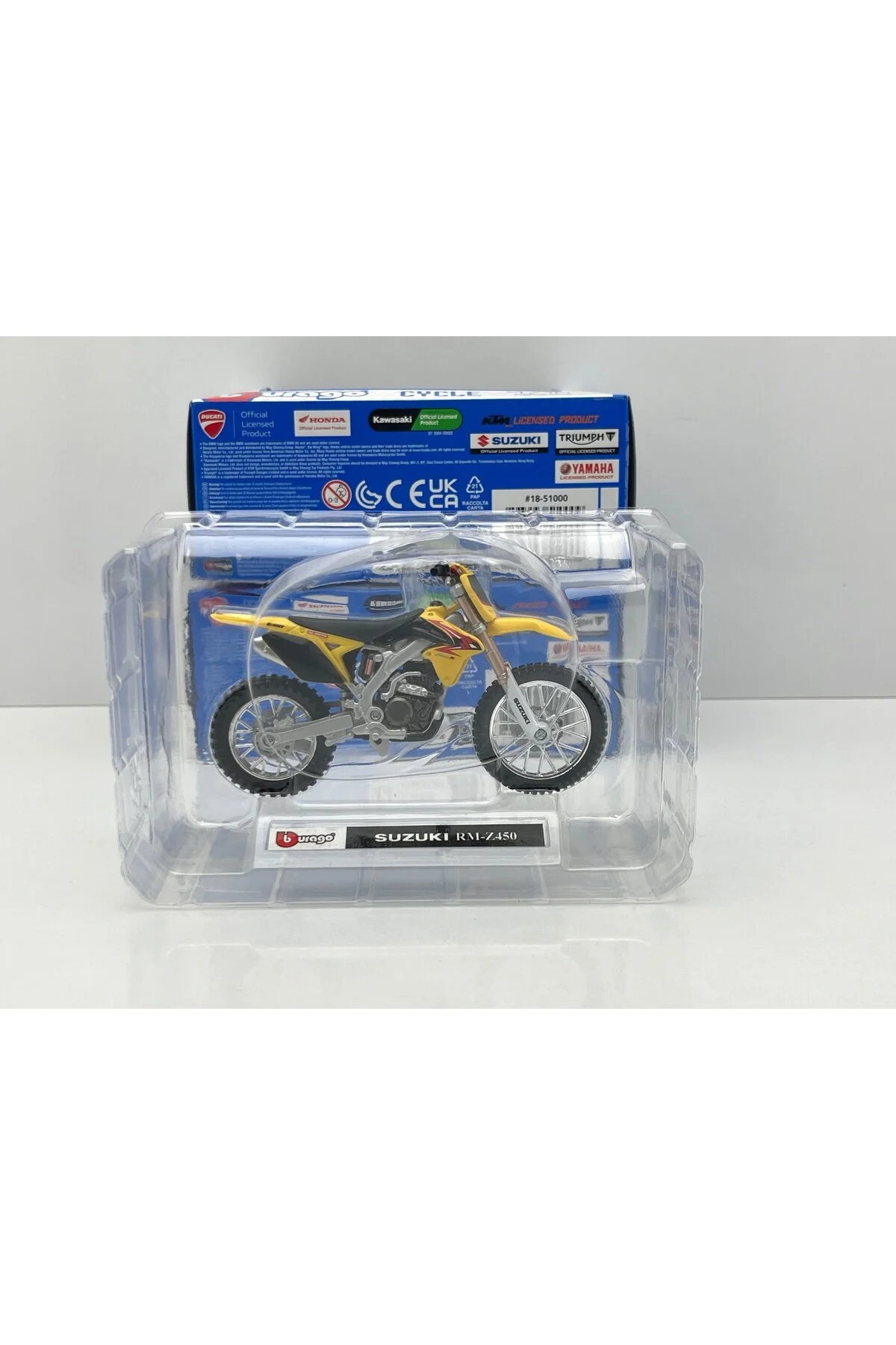 ماشین اسباب بازی سوزوکی RM Z450 اورجینال Burago
