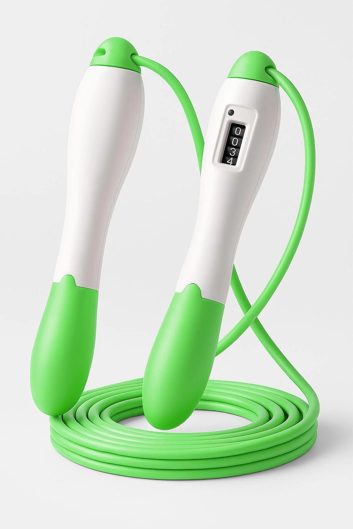 طناب ورزشی طول پرش قابل تنظیم پیشخوان مکانیکی نشانگر JUMP ROPE GREEN 5006 Telvesse