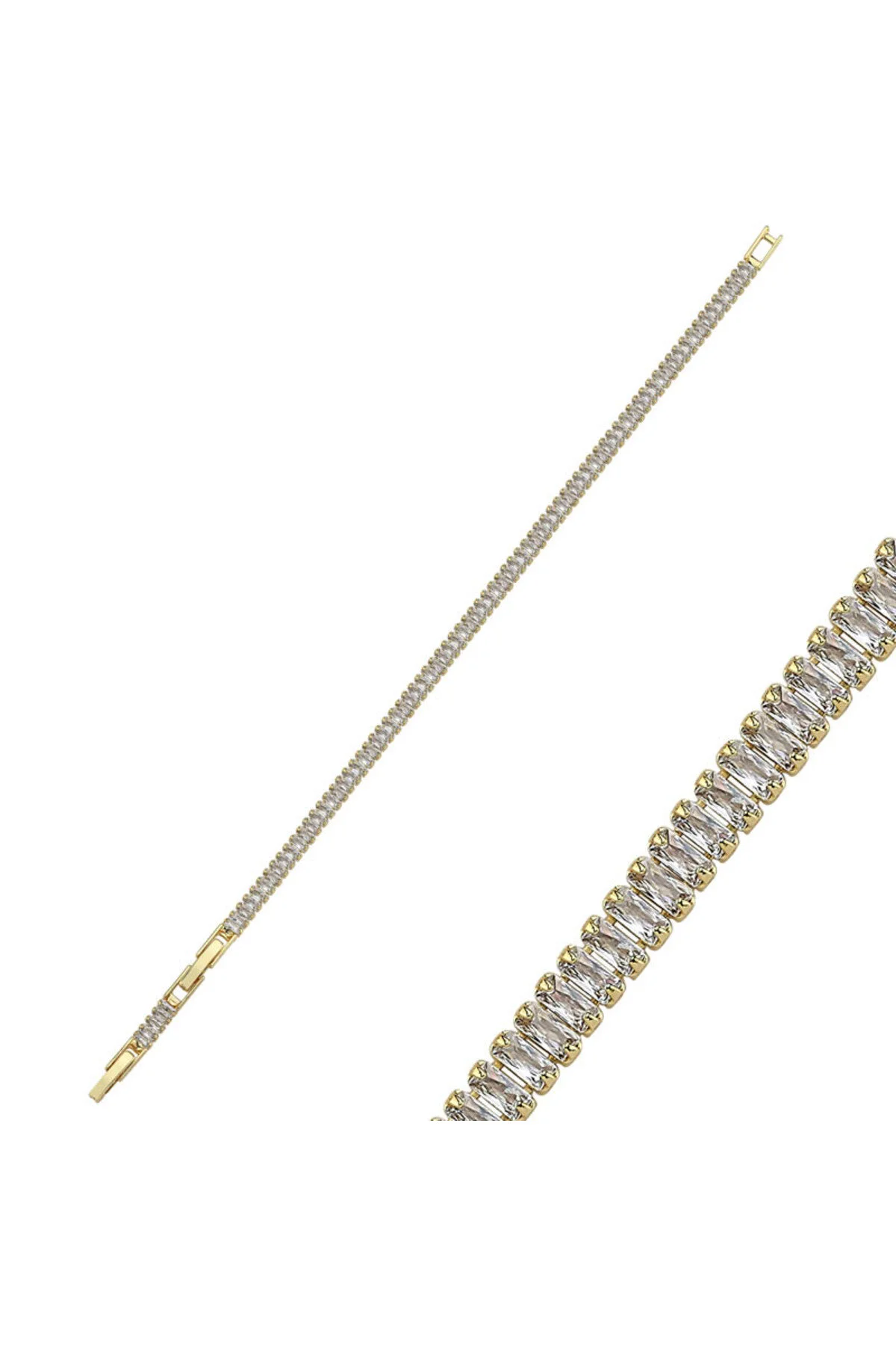 دستبند فشن باگت رنگی 4 میلی متری 14K Merano Design