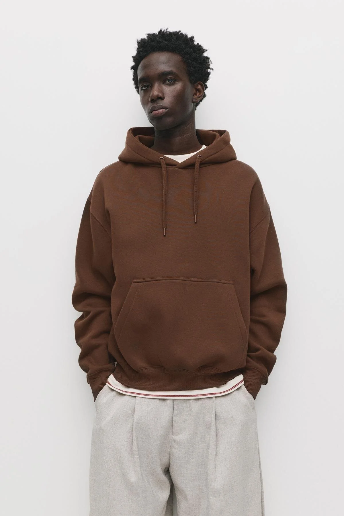 سویشرت پیراهن با هود اساسی اورجینال Pull & Bear