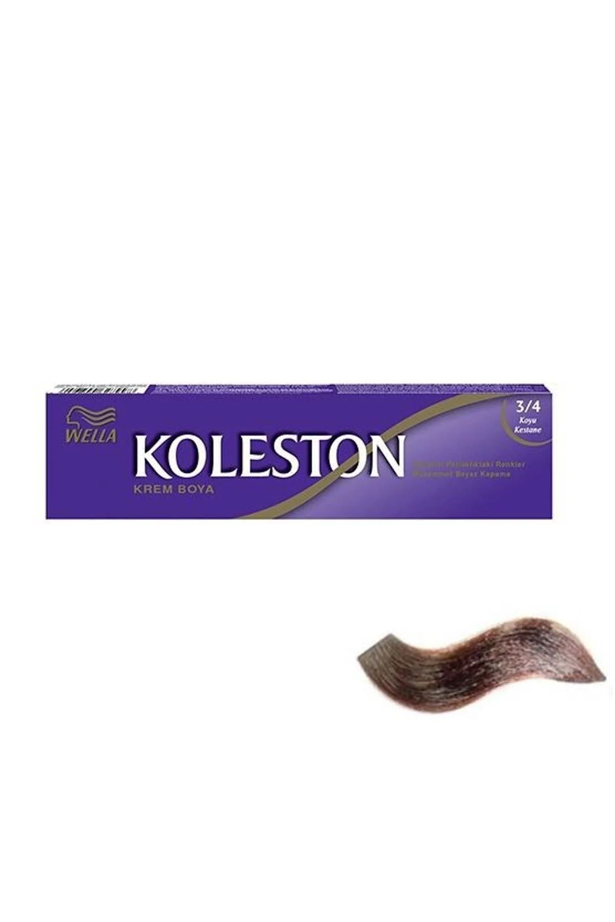 رنگ مو موی تک و شماره: 3 4 شاه بلوطی تیره wella koleston