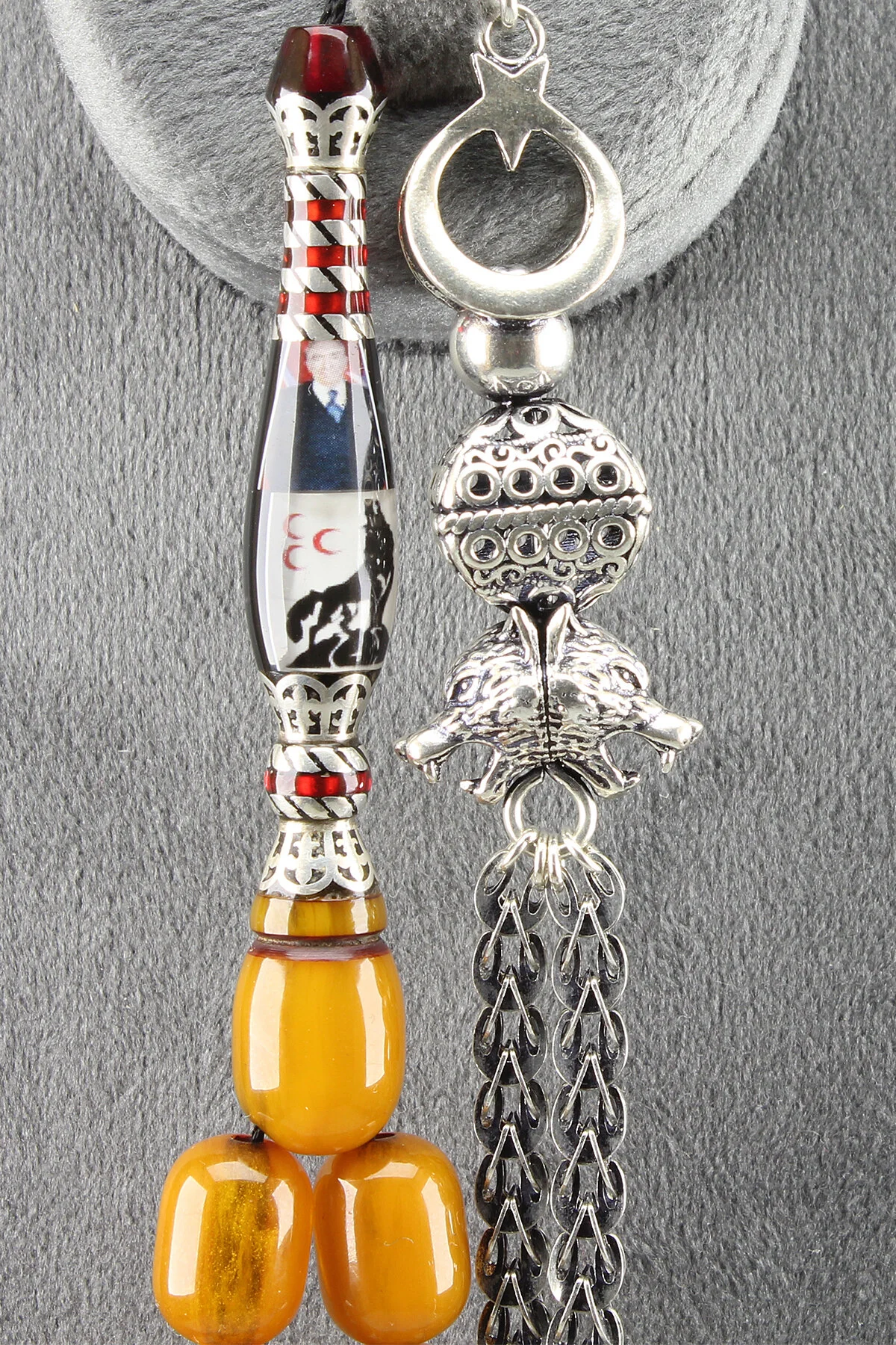 تسبیح پسر غول پیکر EMIR ALTUN MASTER HEAVY SILVER و BOZKURT DESIGN PART 10X14 میلی متر isfahantakı