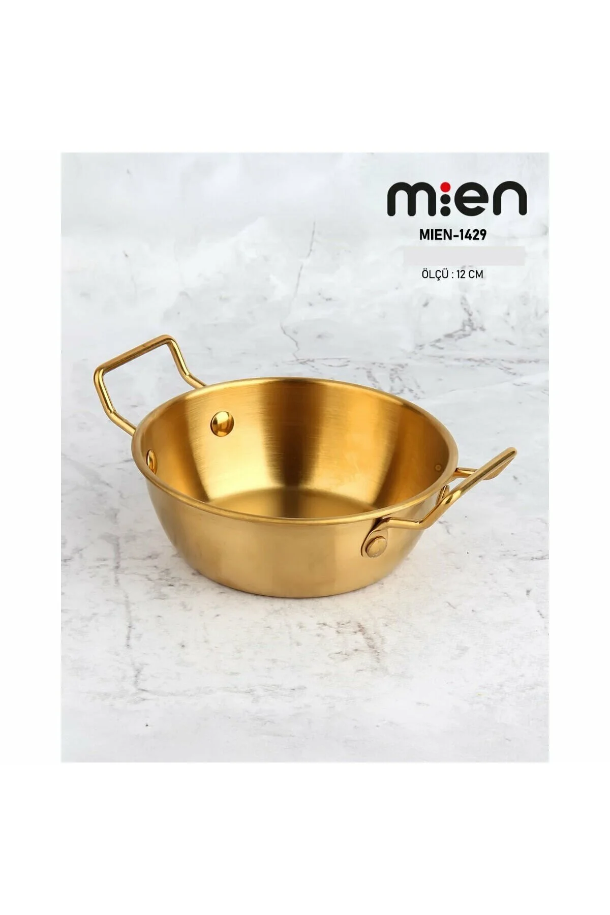 ظروف دکوری بشقاب و کاسه SOSLUK METAL GOLD 12 سانتی متر MİEN HOME