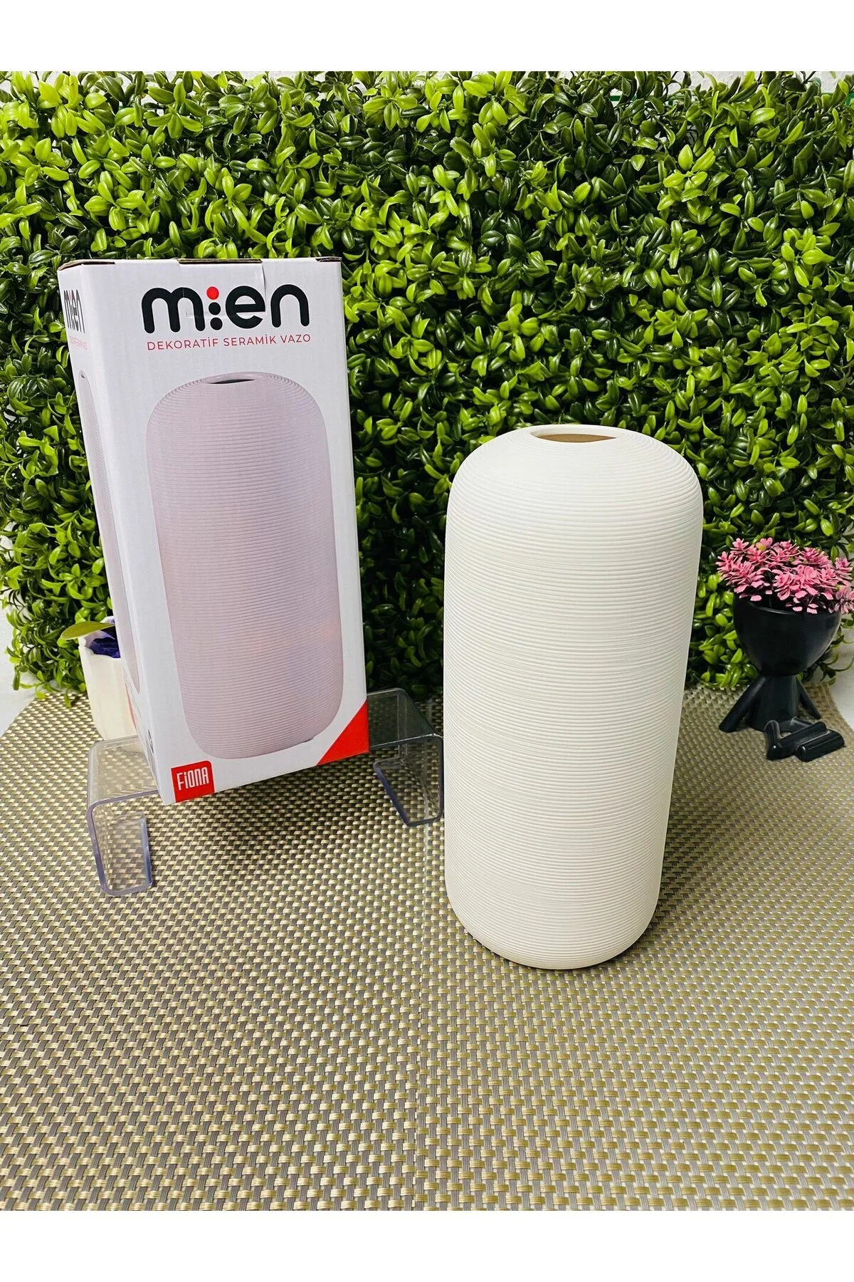 گلدان سرامیک تزئینی فیونا 25 سانتی متر MİEN HOME