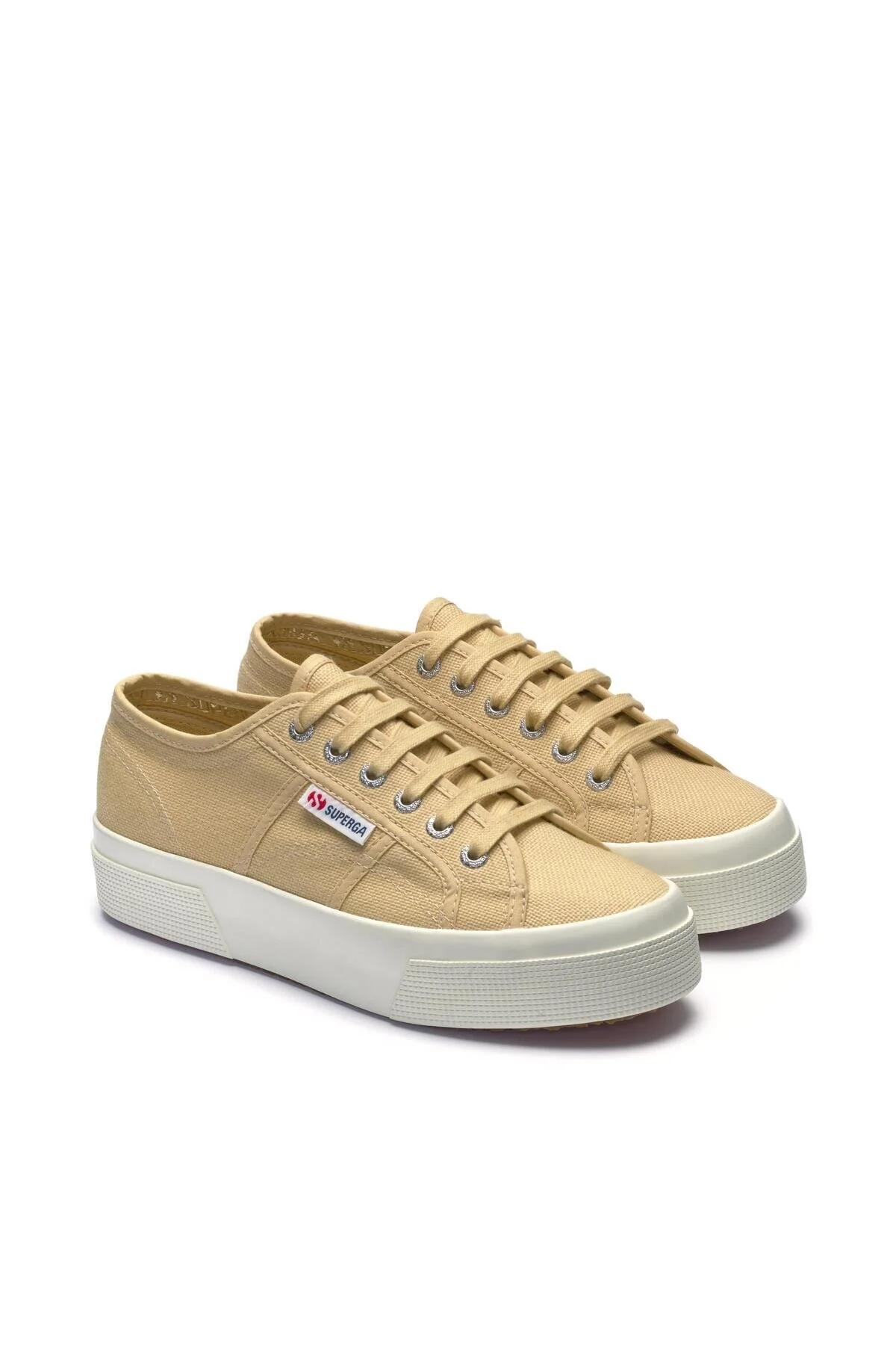 کفش مردانه زنانه یونیسکس 2740 پلتفرم ورزشی بدون دستبند بژ UNISEX سوپرگا Superga