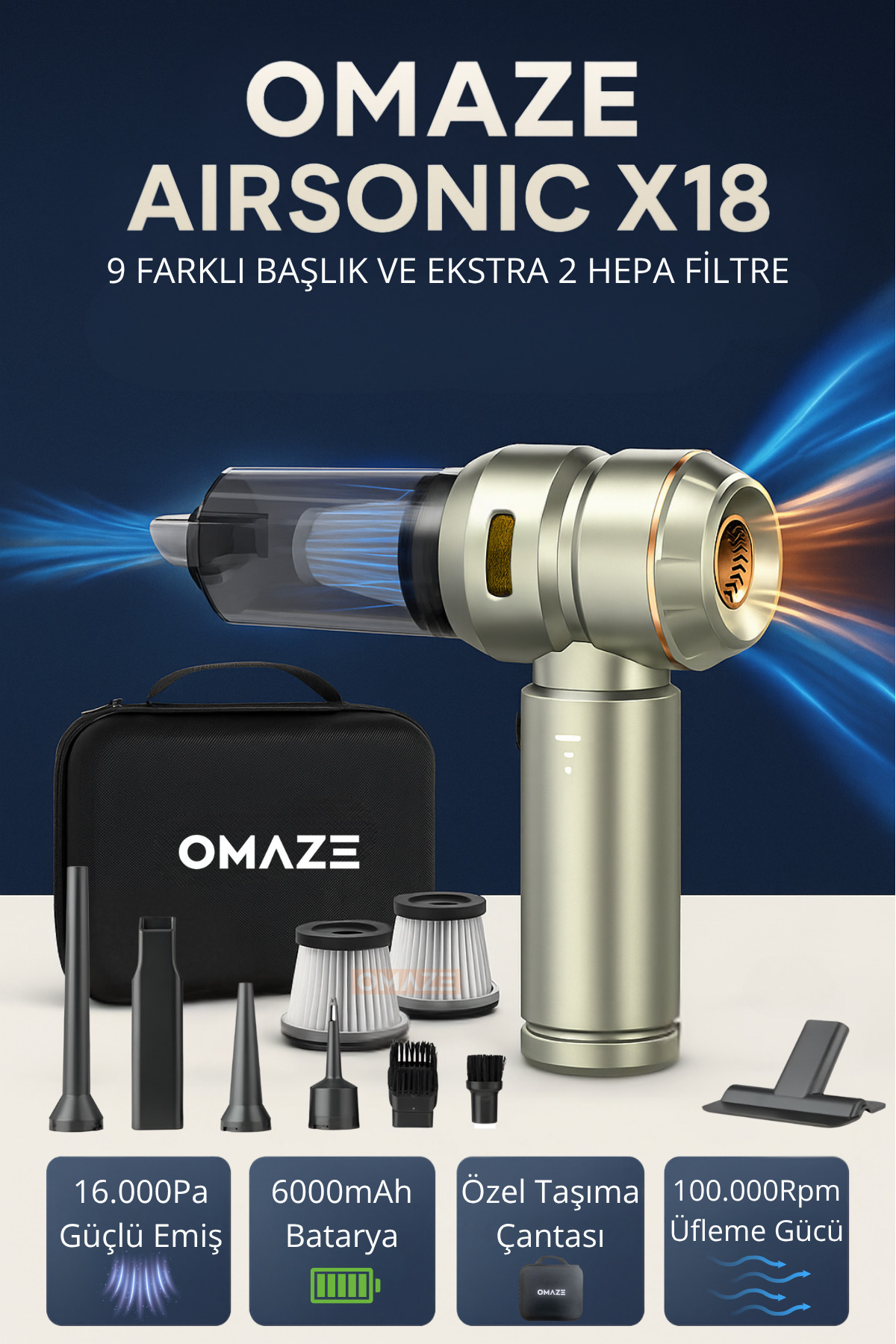 جاروبرقی داخل خودرو ایرسونیک اورجینال Teknodrone - Teknodrone - جاروبرقی داخل خودرو