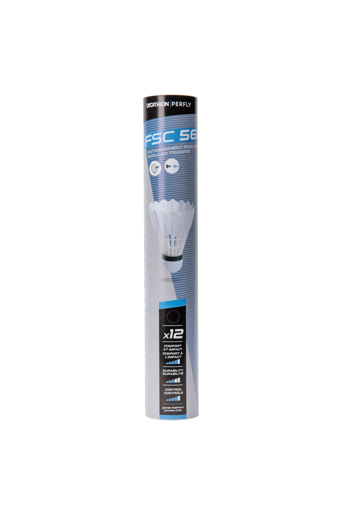توپ بدمینتون سفید کاملاً بسته 12 FSC 560 دکتلون Decathlon