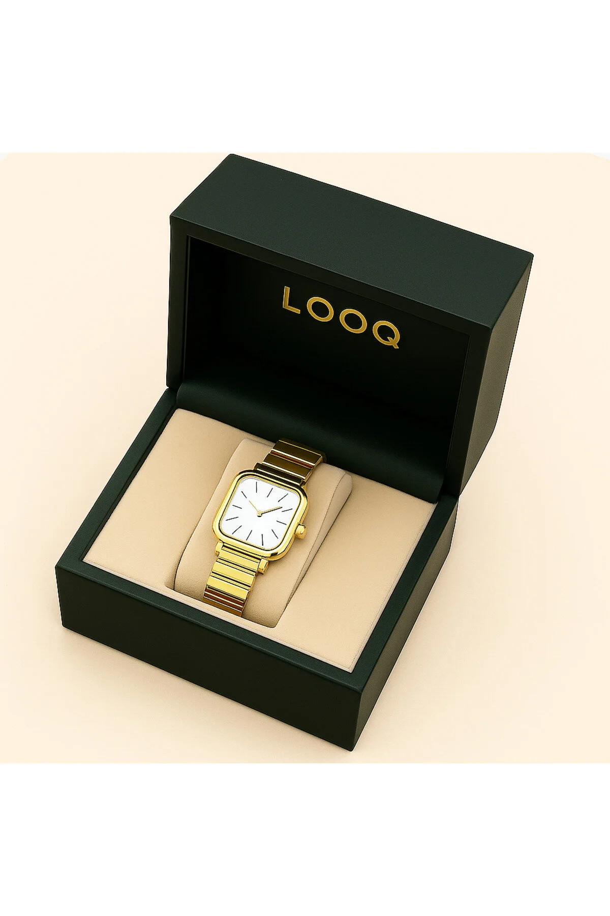 ساعت مچی زنانه شیک مربعی بند قابل تنظیم LOOQ