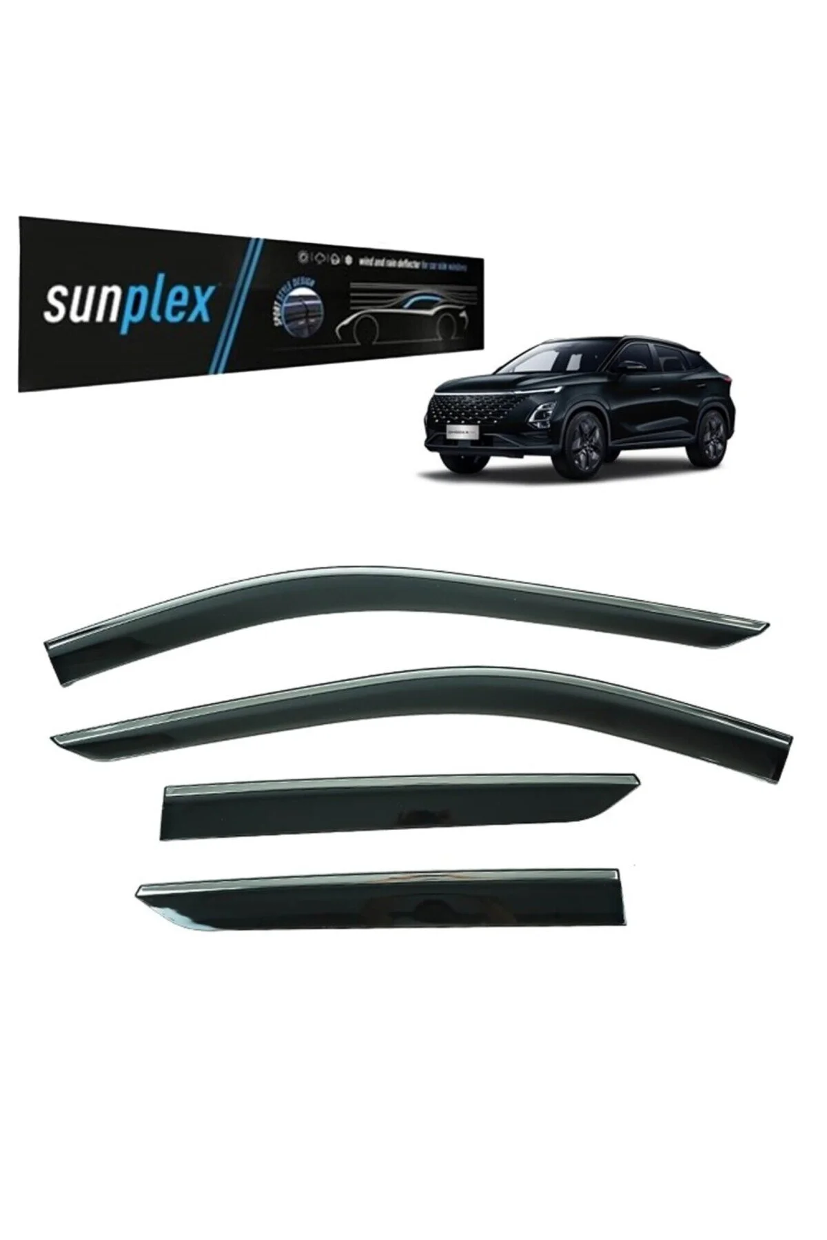 بادگیر خودرو اسپویلر شیشه جلو کروم سازگار با CHERY OMODA 5 2023 2025 SUNPLEX