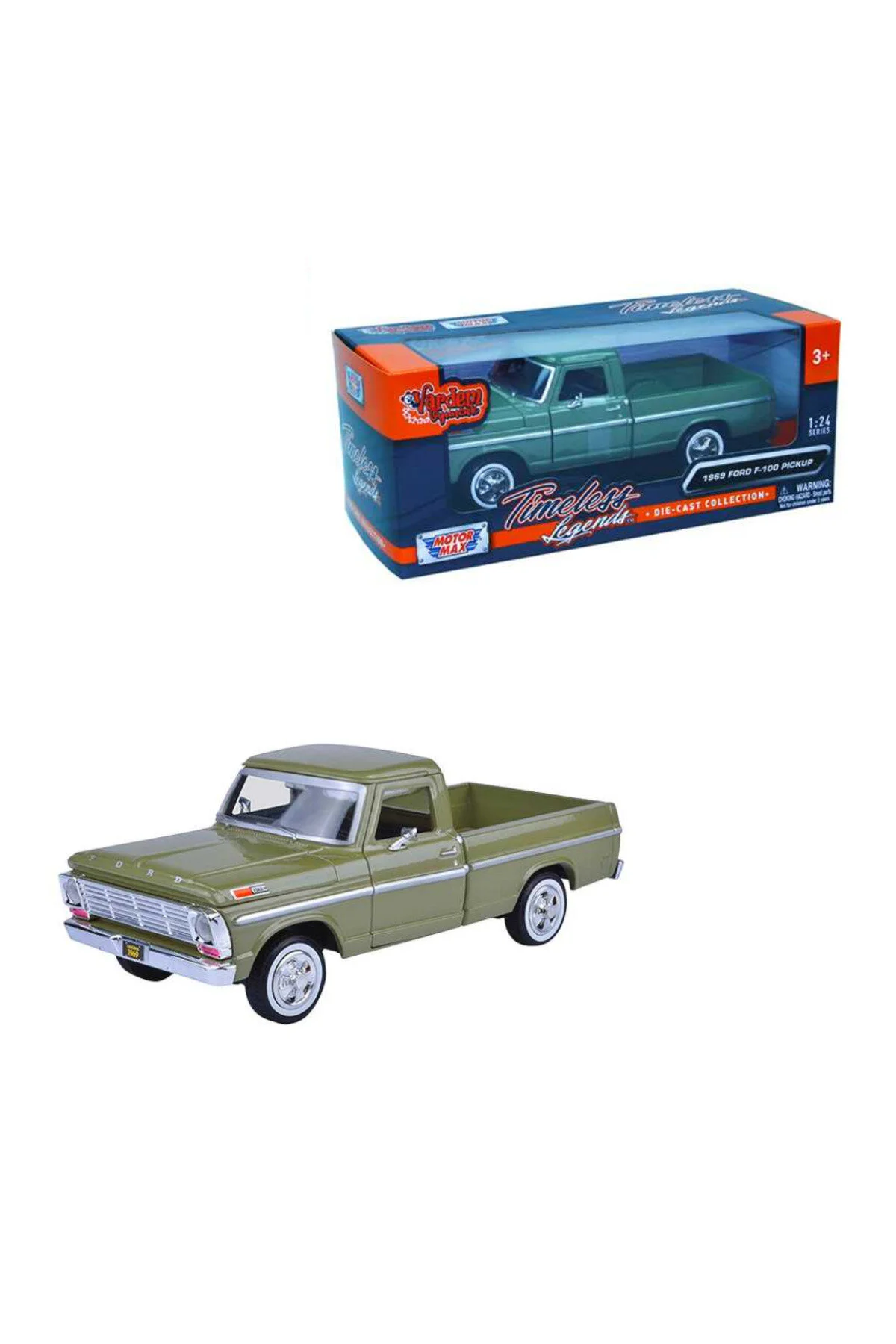 ماشین اسباب بازی VARDEM MOTORMAX 79315 METAL CAR 1969 FORD F 100 PICKUP 1:24 3+ Art Tone