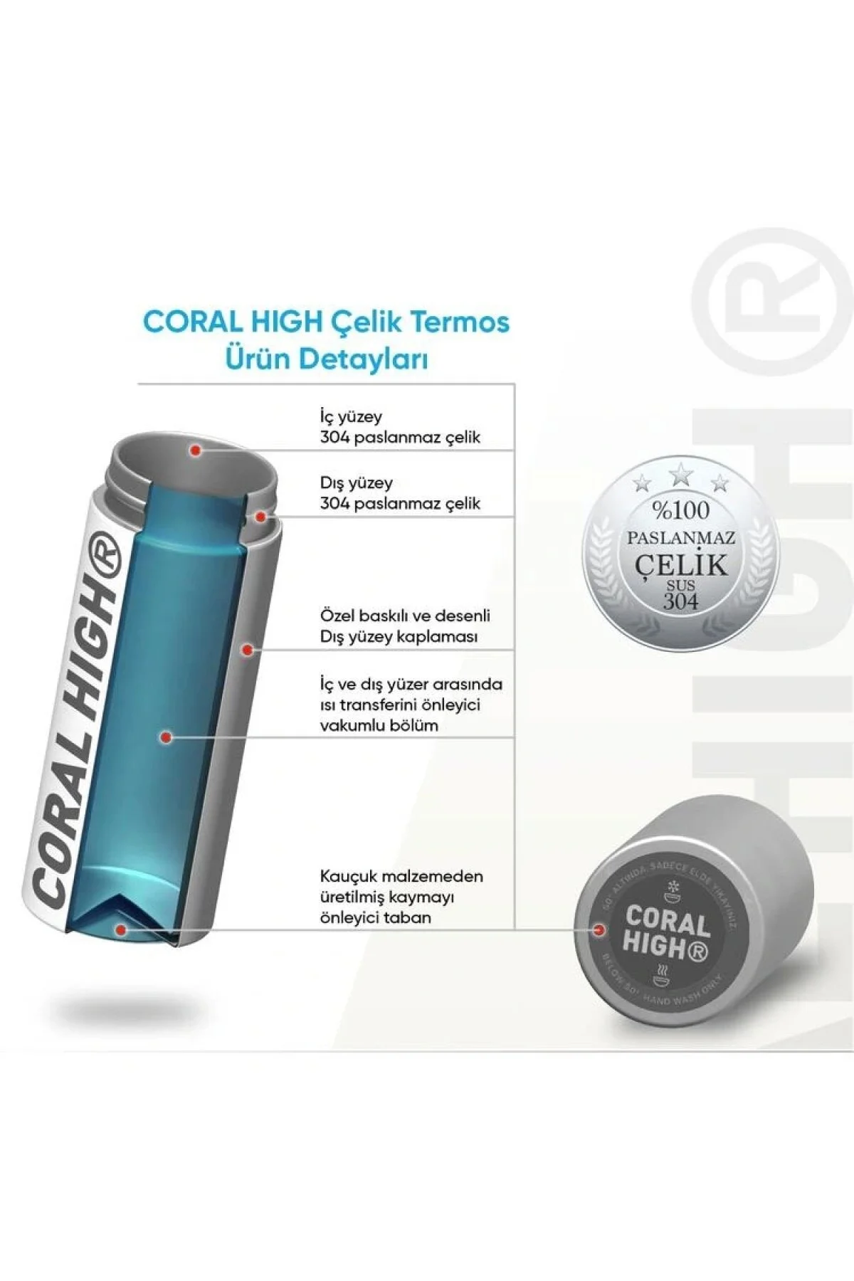 قمقمه و فلاسک استیل طرحدار شیر سیاه بچه گانه 31871 با بند نوشیدنی مستقیم 500 میلی لیتری Coral High
