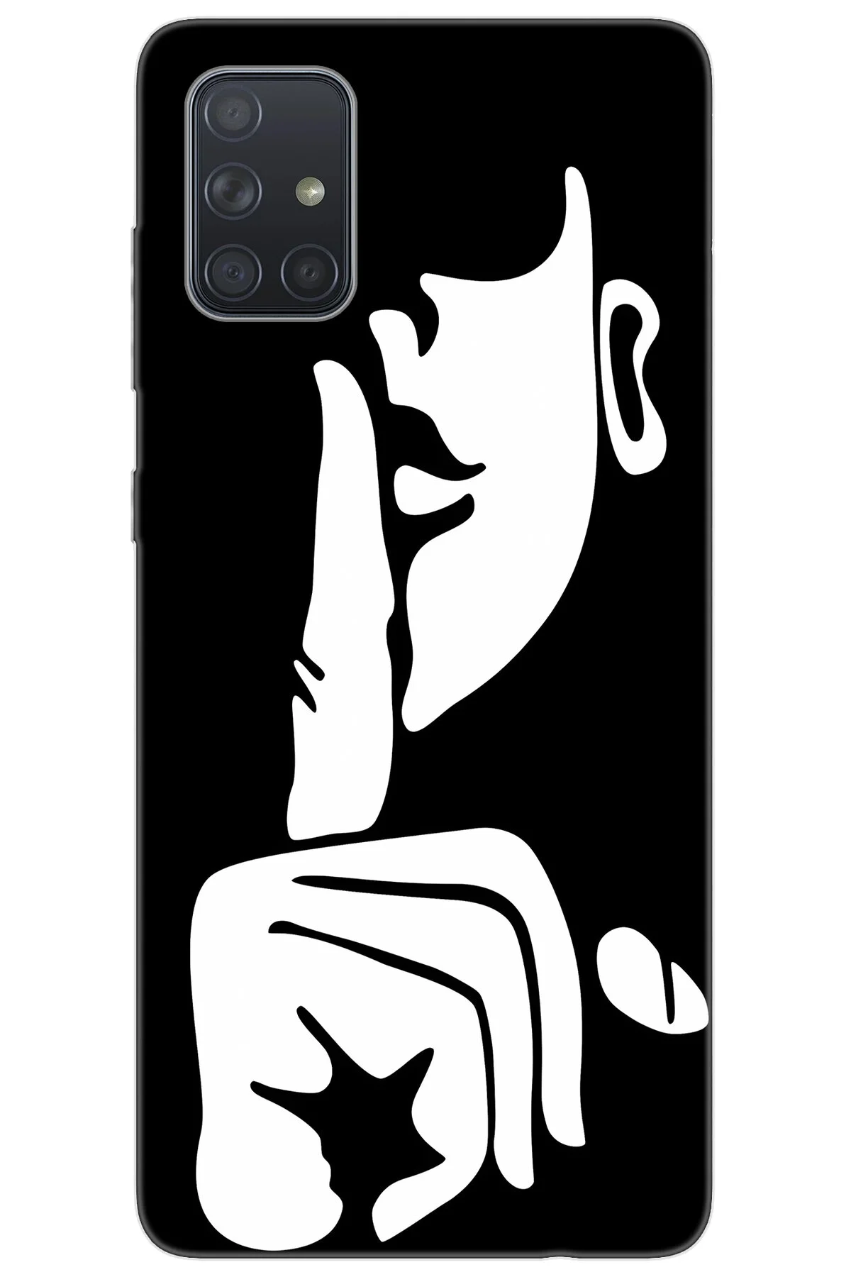 کاور و قاب SAMSUNG GALAXY A71 SM سازگار با سیلیکونی سیاه سفید SILENCE NGO:653 CP JW189VB Ceppare