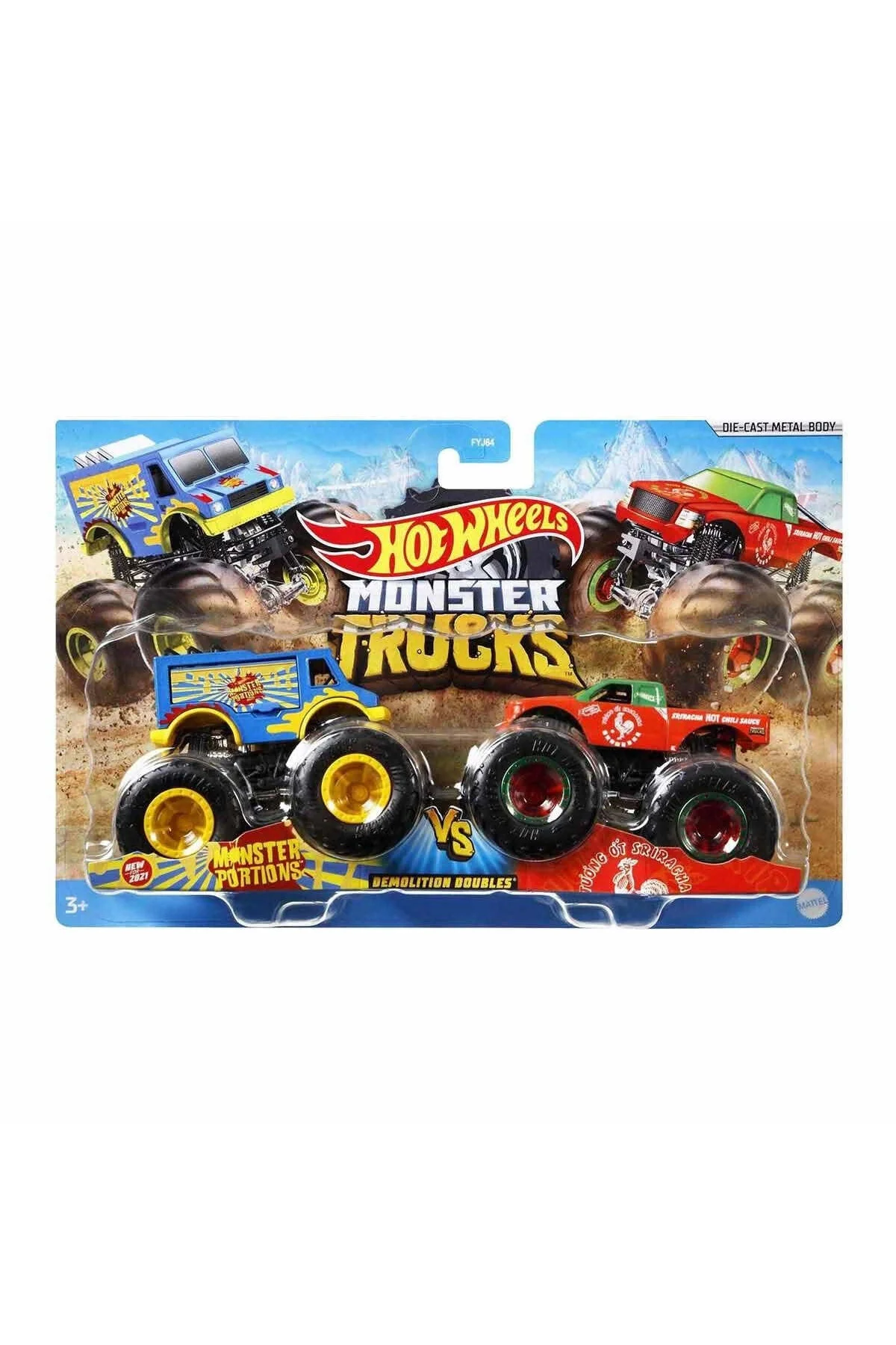 ماشین اسباب بازی FYJ64 WHEELS HOT MONSTER TRUCKS باینری قوی 1:64 اتومبیل هات ویلز اورجینال HOT WHEELS