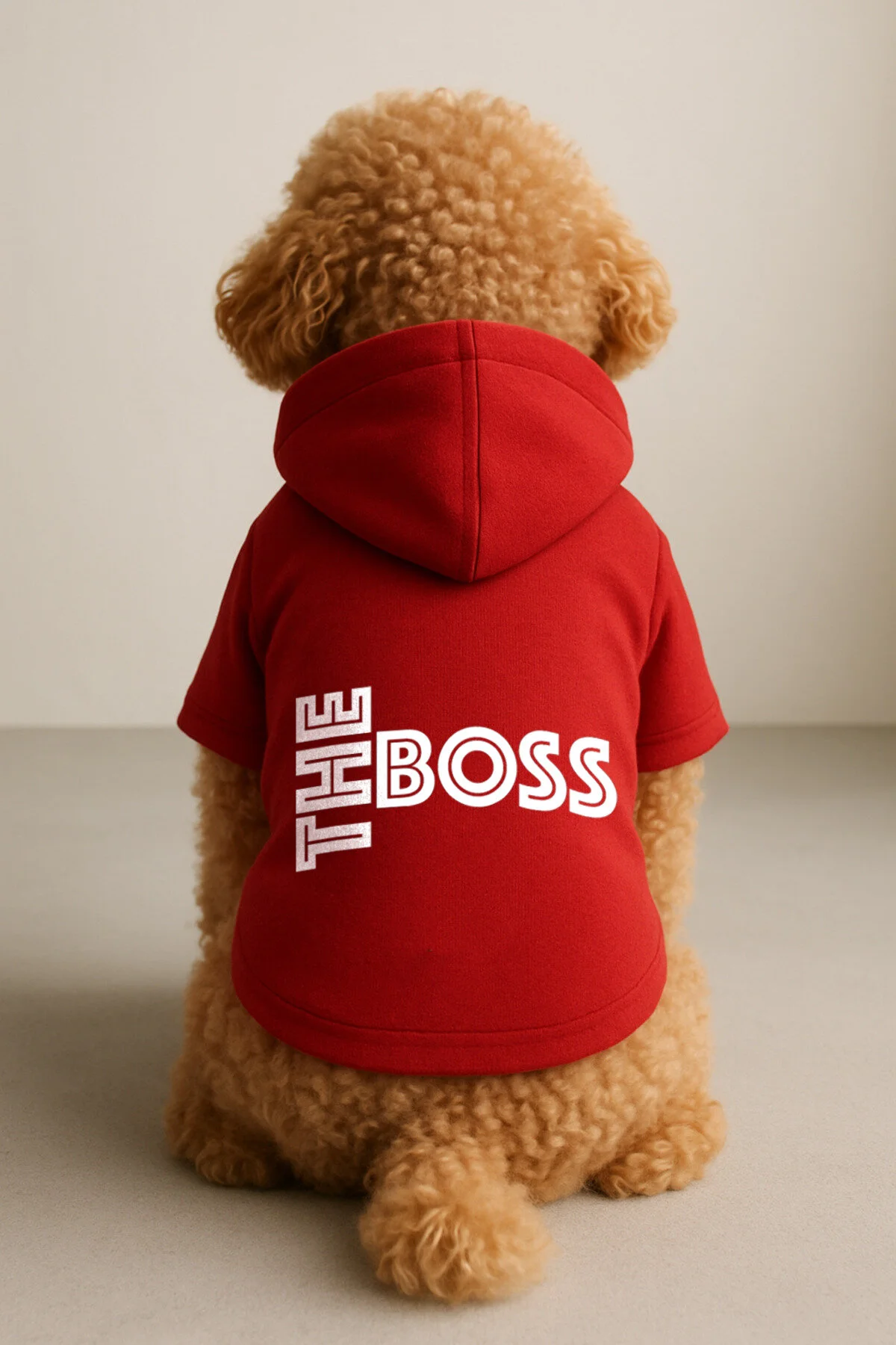 Monopetz سویشرت کلاهدار لباس سگ و گربه - Red The Boss swass 01