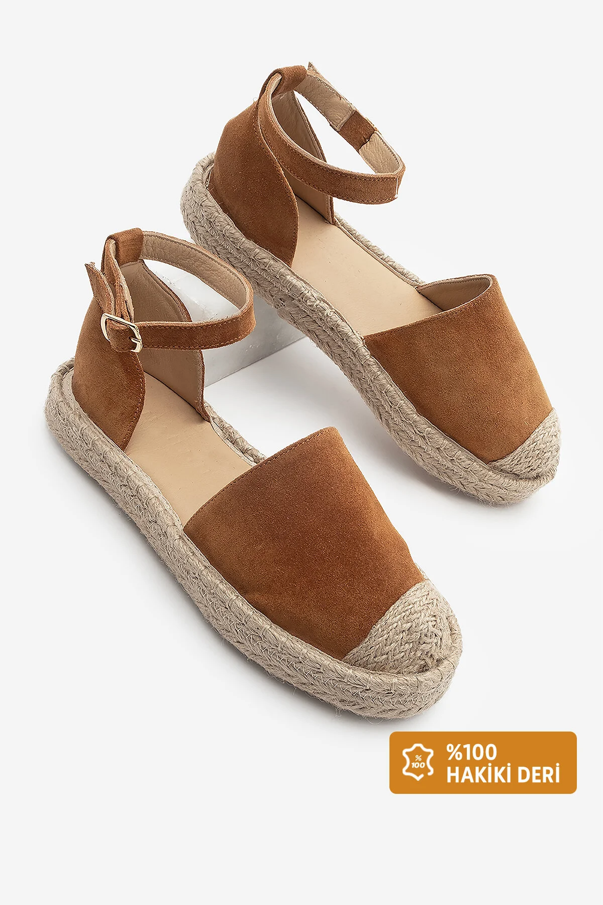اسپادیل روزانه چند رنگ زنانه کفش چرمی اصلی چرم کور ESPADRIL SANDALS ZODER TABA مارجین Marjin
