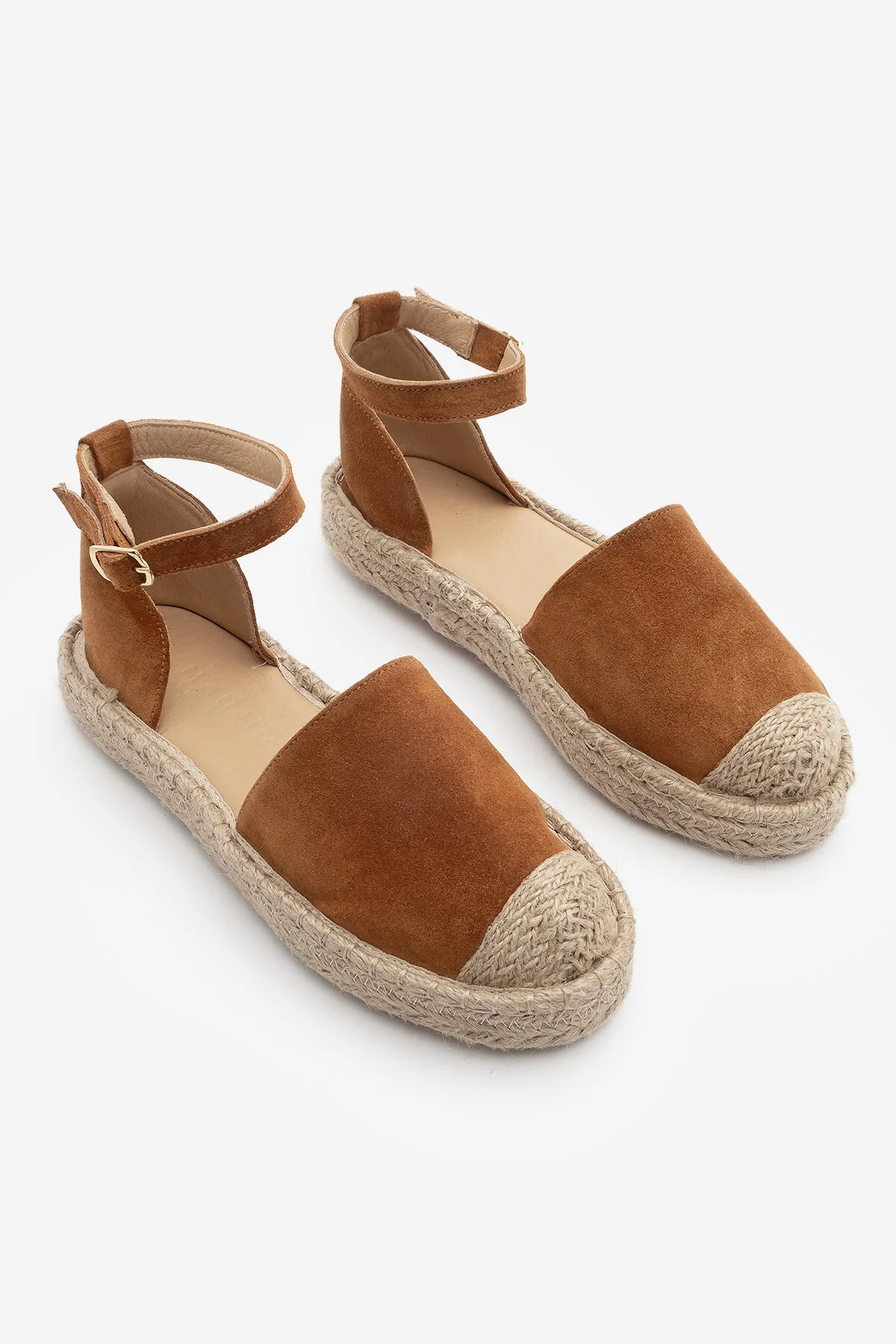 اسپادیل روزانه چند رنگ زنانه کفش چرمی اصلی چرم کور ESPADRIL SANDALS ZODER TABA مارجین Marjin