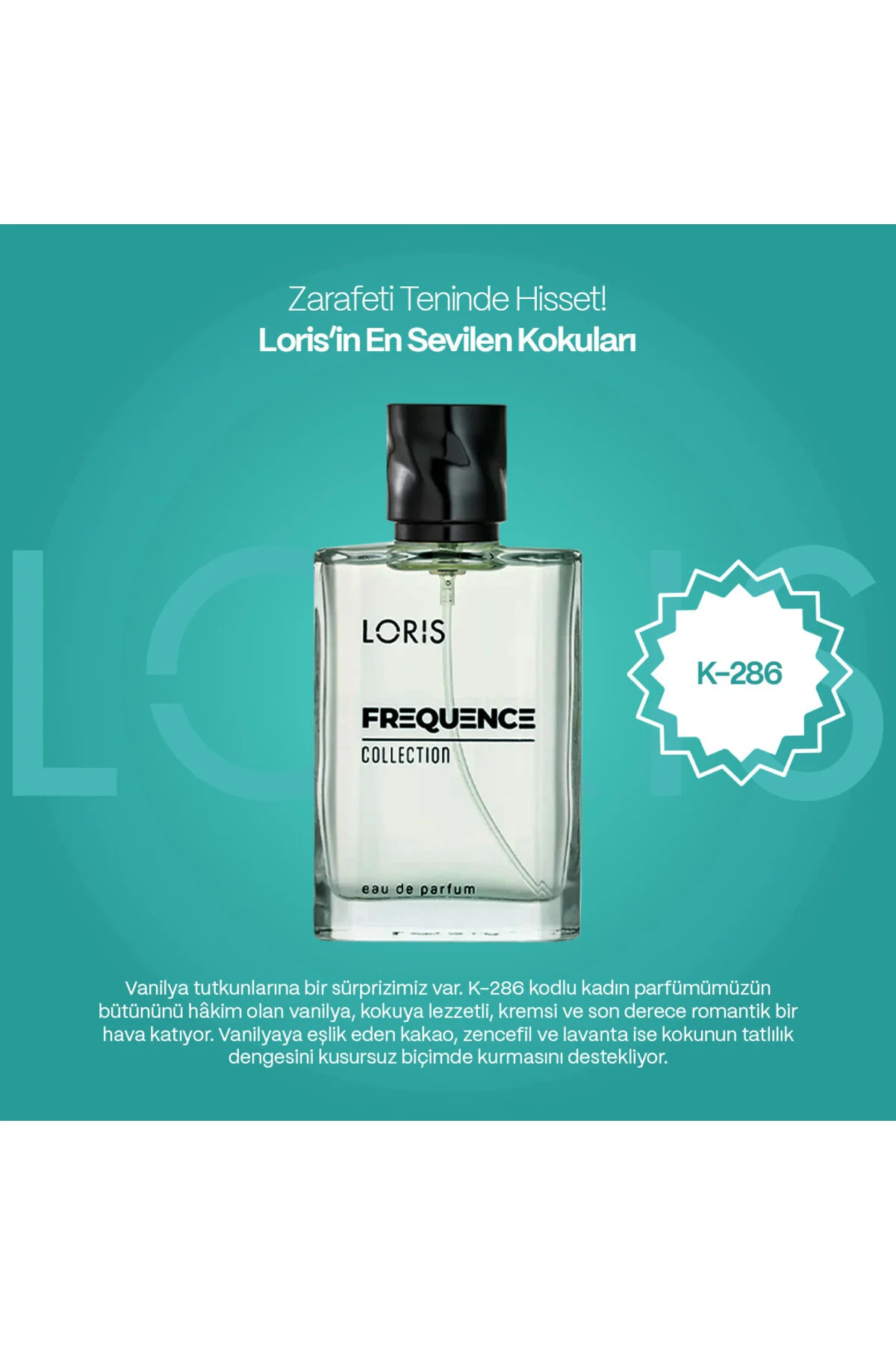 عطر زنانه K 286 فرکانس 50 میل لوریس Loris