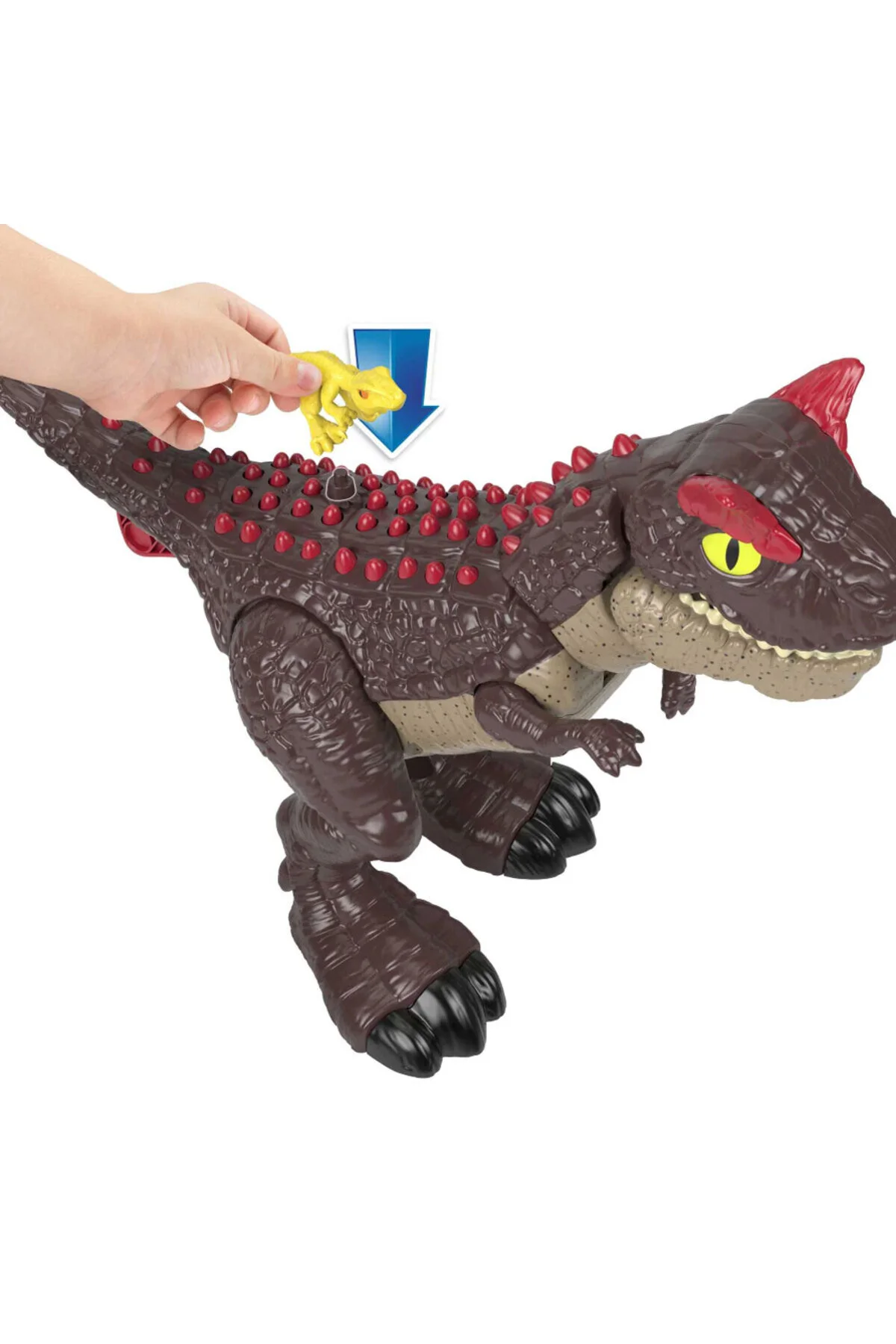 اسباب بازی های فیگور شخصیت JURASSIC WORLD SPIKE STRIKE CARNOTAURUS HML42 ایمجینکس Imaginext