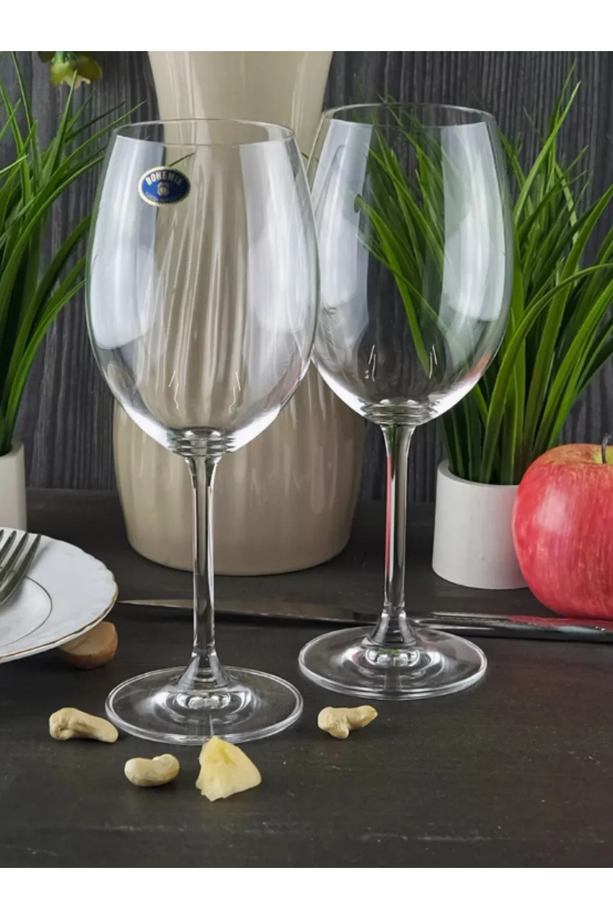لیوان پایه‌دار گلاس ضیافت BORDEAUX 580 ML.6 شراب شیشه ای کریستالی با 6 پا. BOHEMİA CRYSTAL